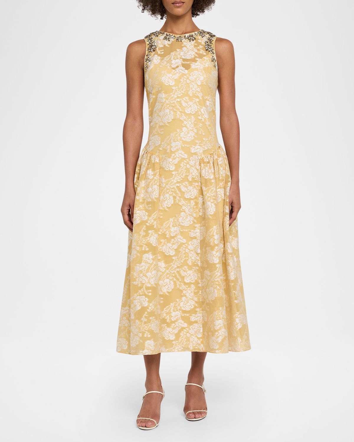 Cinq a Sept Organza Jacquard Drop-Waist Dress | Thumbnail 5