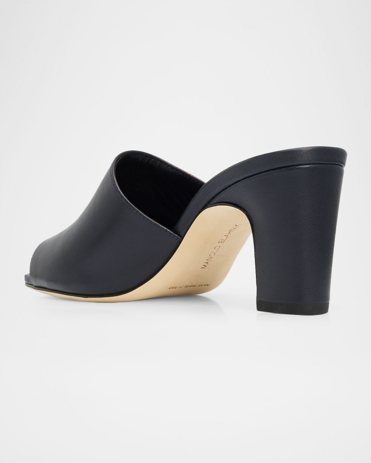 Manolo Blahnik 70mm Rapallabar Open-Toe Leather Mules | Thumbnail 4