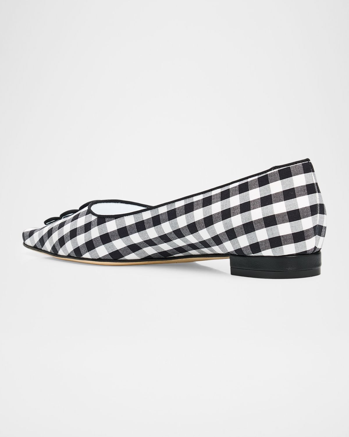 Manolo Blahnik Alexa Gingham Cotton Ballerina Flats | Thumbnail 4
