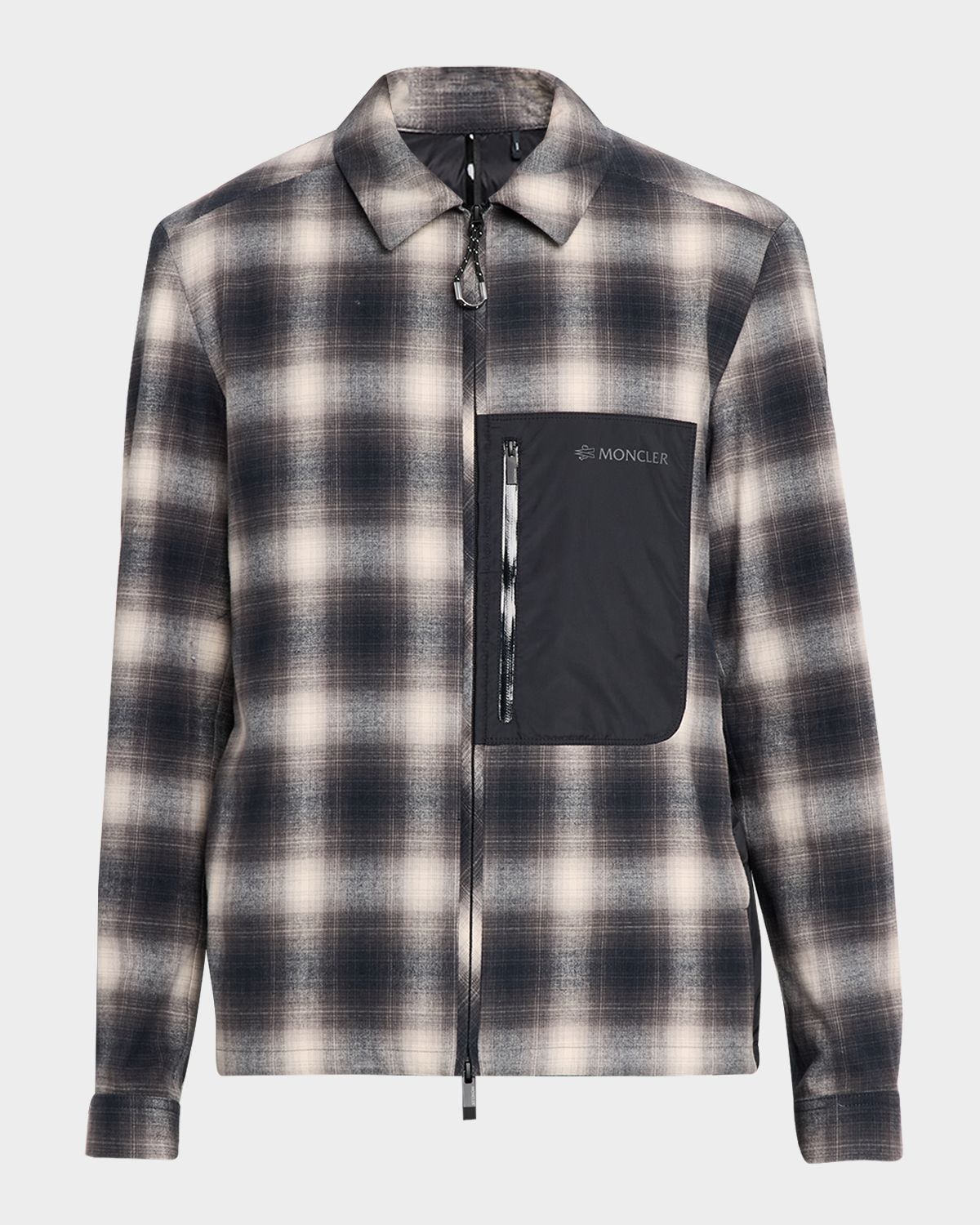 Moncler Grenoble Men 's Plaid Mixed-Media Jacket