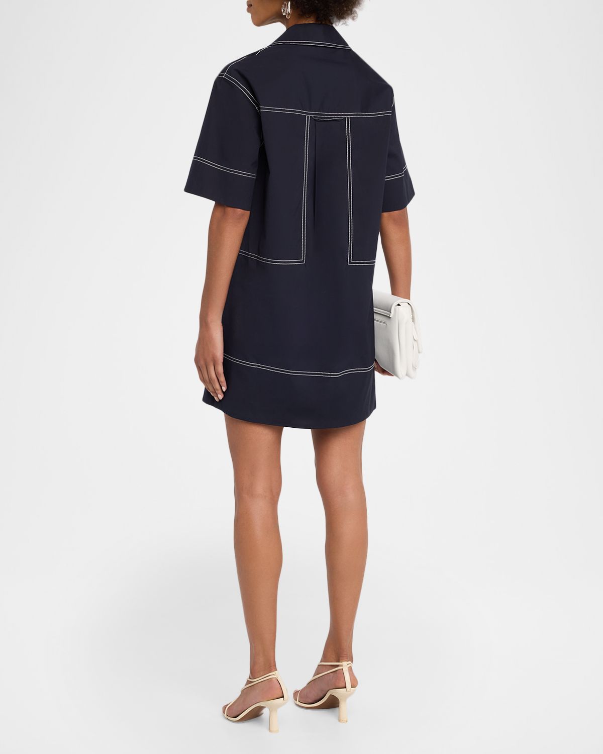 Veronica Beard Phelix Cotton Poplin Mini Tunic Dress | Thumbnail 3
