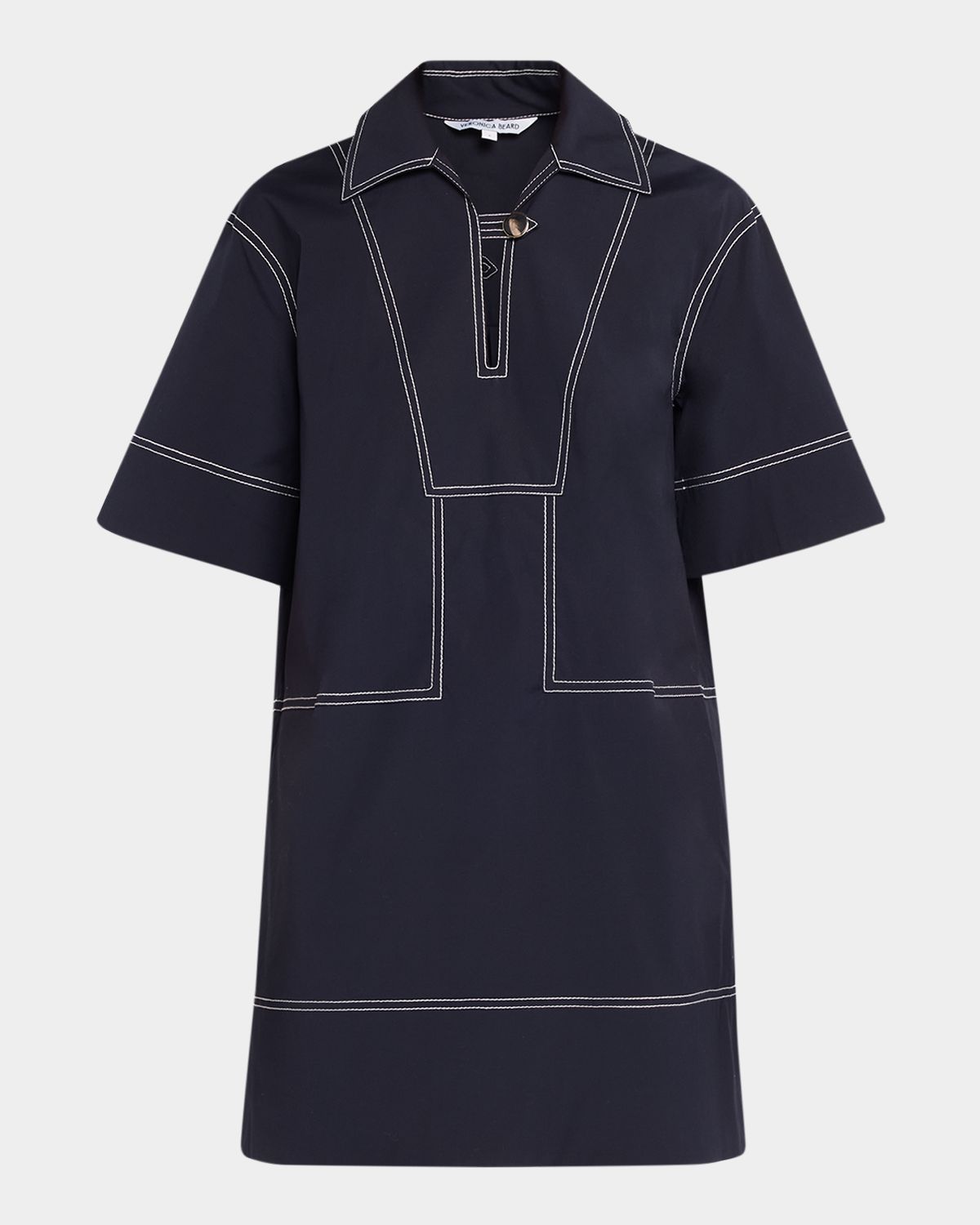 Veronica Beard Phelix Cotton Poplin Mini Tunic Dress