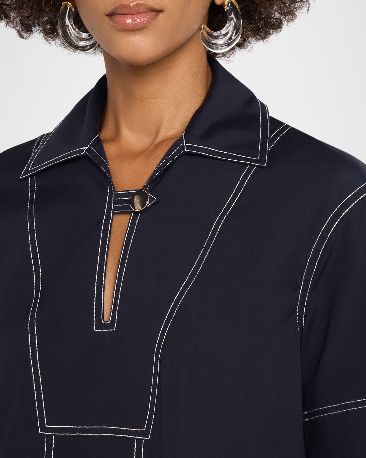 Veronica Beard Phelix Cotton Poplin Mini Tunic Dress | Thumbnail 5