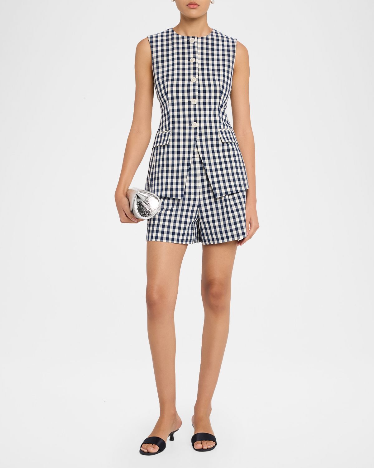 Veronica Beard Lois Tailored Gingham Vest | Thumbnail 2 Veronica Beard Lois Tailored Gingham Vest | Thumbnail 2