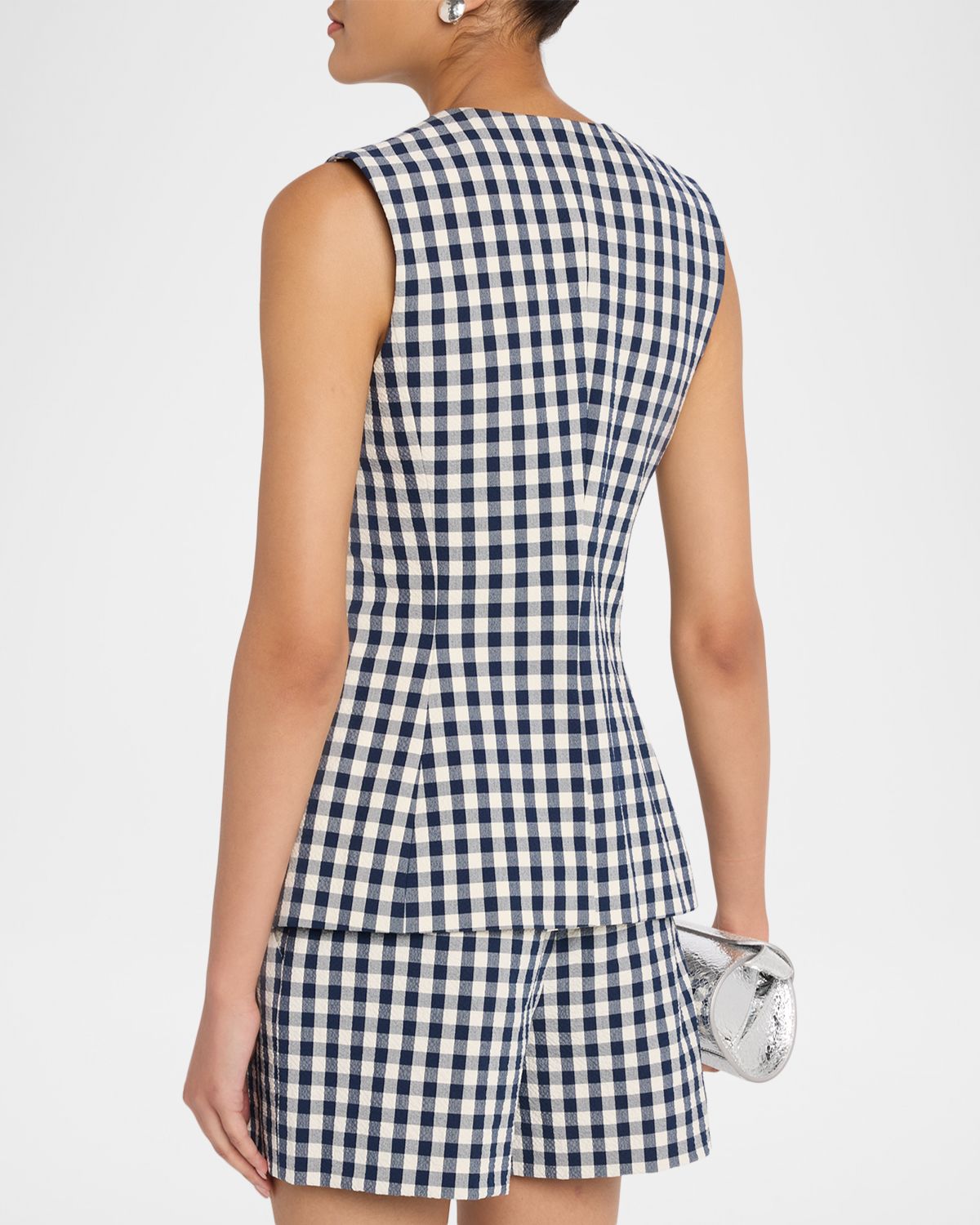 Veronica Beard Lois Tailored Gingham Vest | Thumbnail 3 Veronica Beard Lois Tailored Gingham Vest | Thumbnail 3