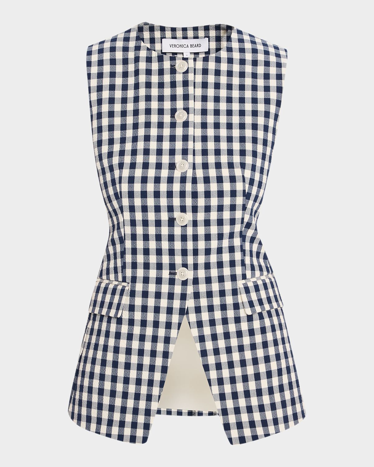 Veronica Beard Lois Tailored Gingham Vest