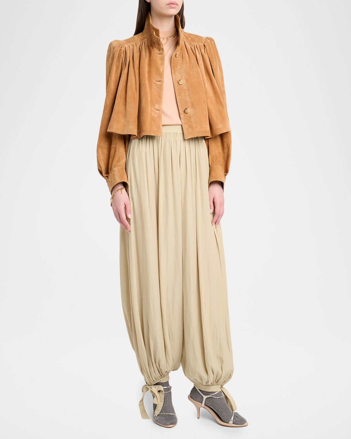 Chloe Balloon Trousers with Tie Details | Thumbnail 5 Chloe Balloon Trousers with Tie Details | Thumbnail 5