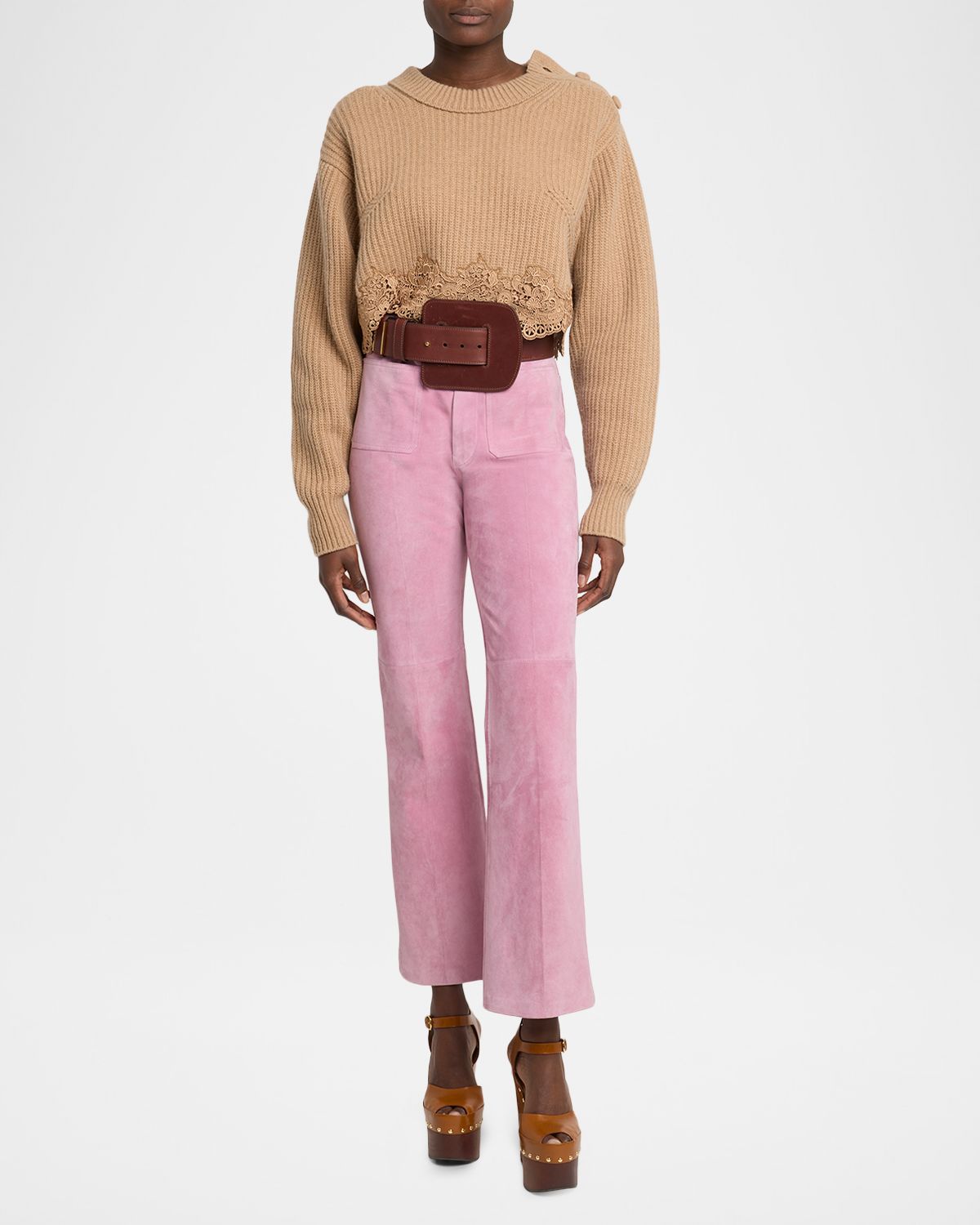 Chloe Wool-Cashmere Lace Trim Pullover | Thumbnail 5 Chloe Wool-Cashmere Lace Trim Pullover | Thumbnail 5