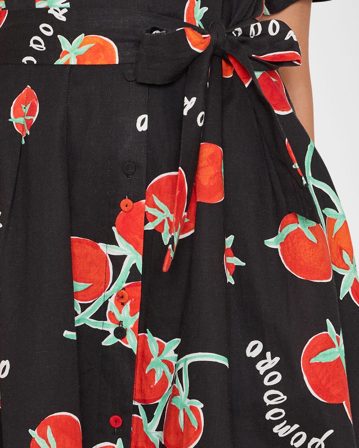 Milly Lexi Pleated Tomato-Print Midi Shirtdress | Thumbnail 5 Milly Lexi Pleated Tomato-Print Midi Shirtdress | Thumbnail 5