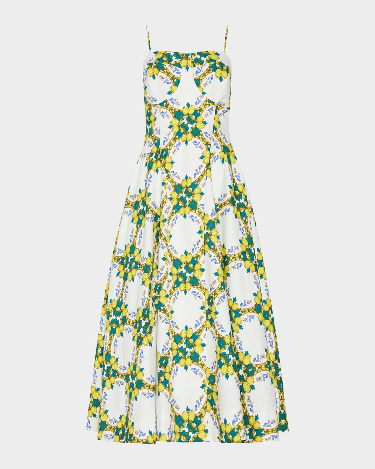 Milly Livna Geometric Lemon-Print Midi Dress - Women's Clothing