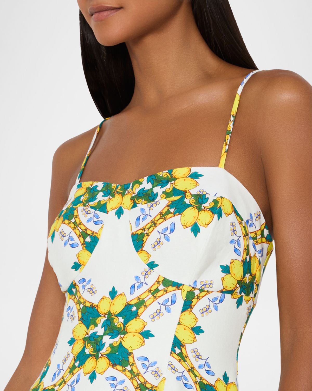 Milly Livna Geometric Lemon-Print Midi Dress | Thumbnail 5