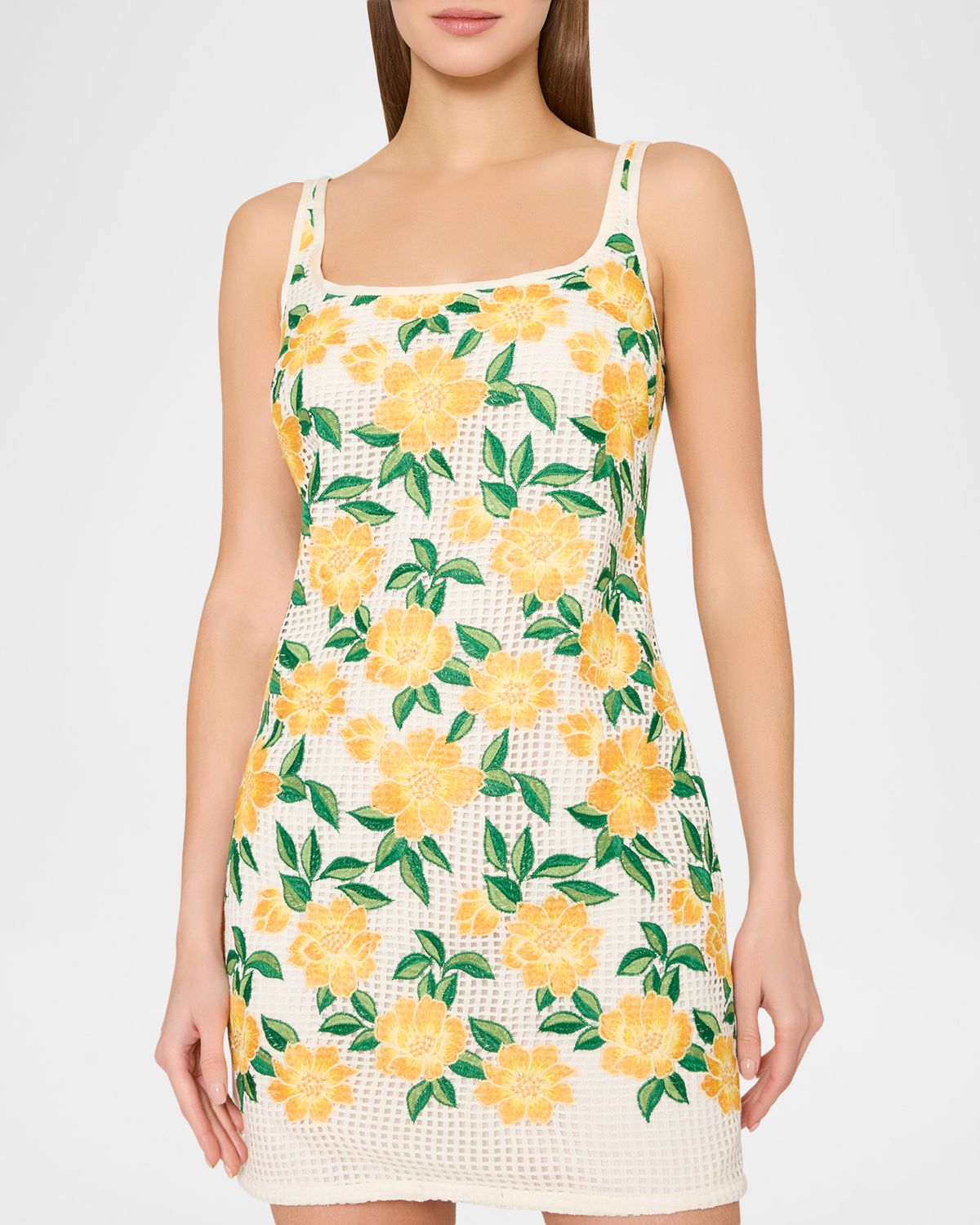 Milly Maria Floral-Embroidered Knit Mini Dress | Thumbnail 4 Milly Maria Floral-Embroidered Knit Mini Dress | Thumbnail 4