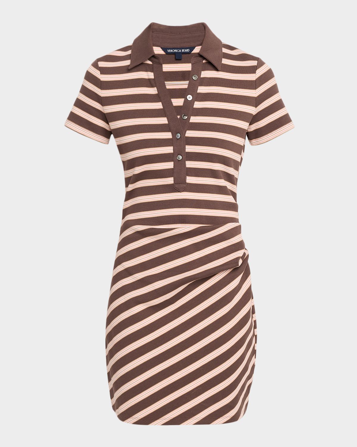 Veronica Beard Lanier Striped Cotton Mini Polo Dress