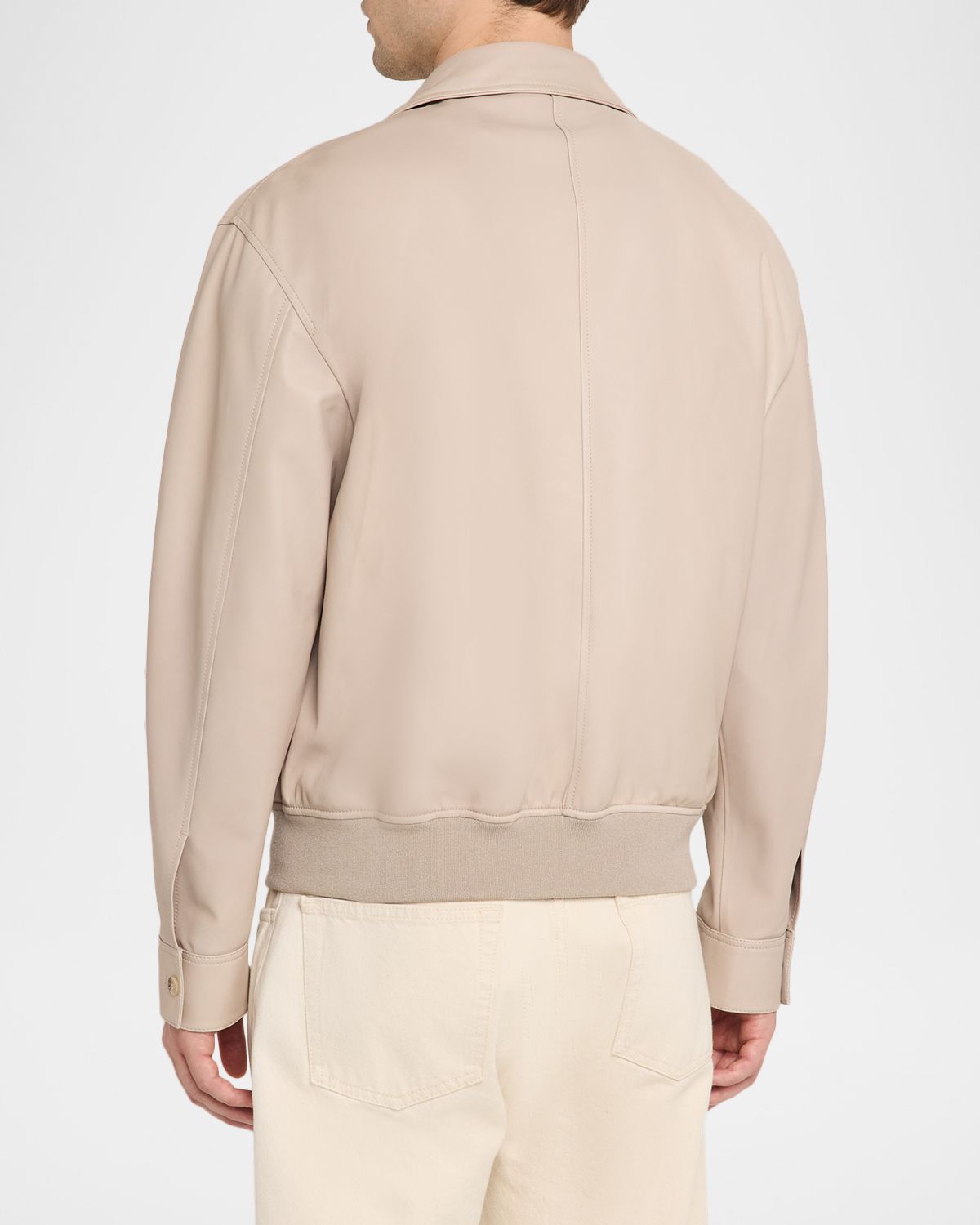 FRAME Men 's Leather Bomber Jacket | Thumbnail 3 FRAME Men 's Leather Bomber Jacket | Thumbnail 3