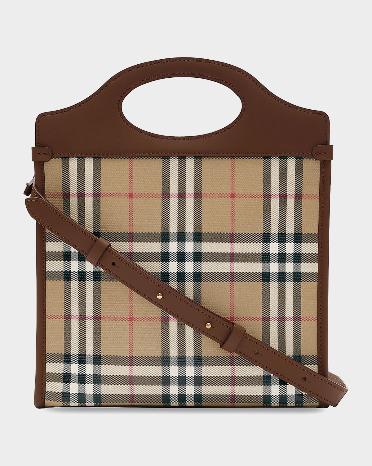 Burberry Mini Check Canvas & Leather Pocket Bag | Thumbnail 4 Burberry Mini Check Canvas & Leather Pocket Bag | Thumbnail 4