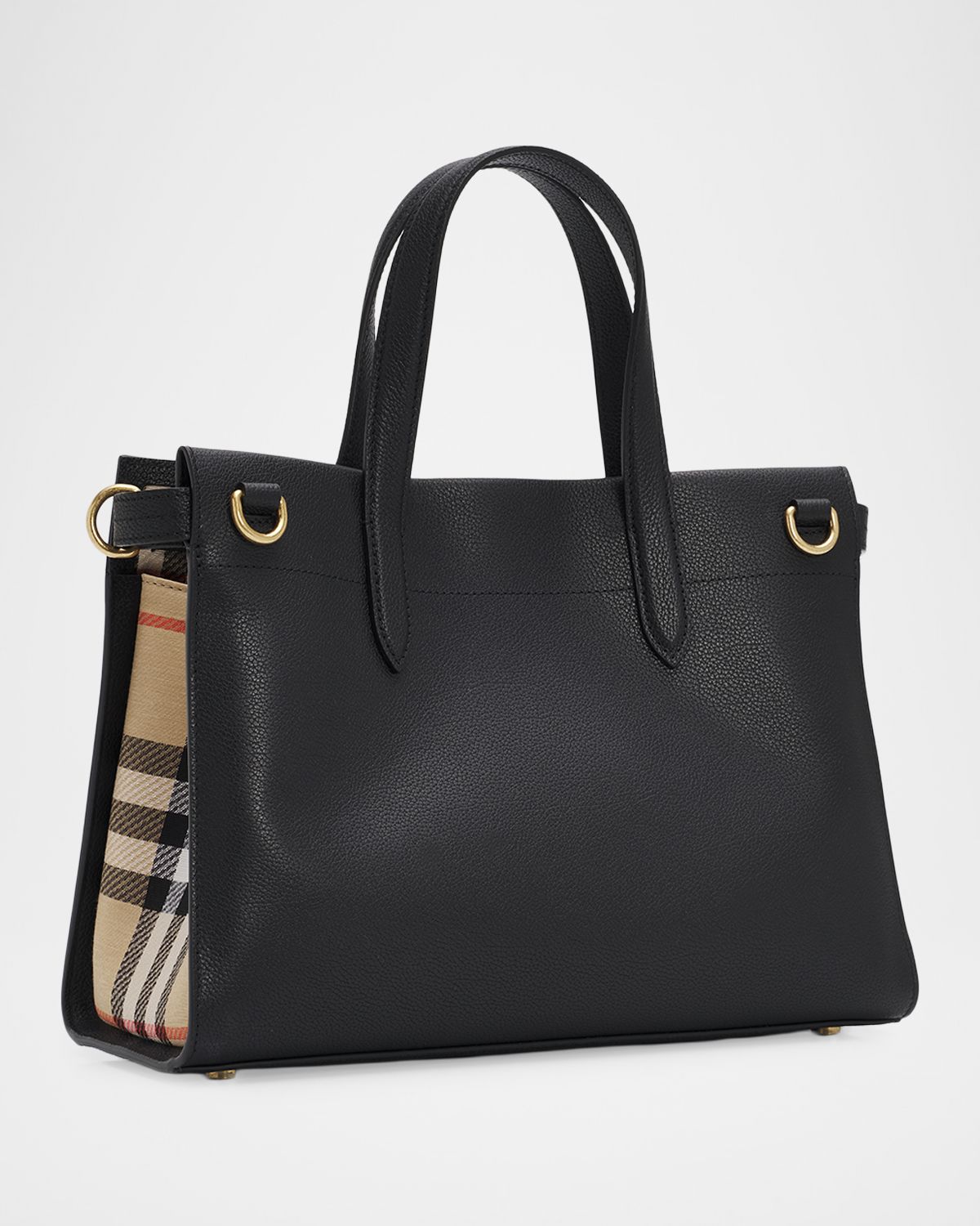 Burberry Cotswolds Small Check Leather Tote Bag | Thumbnail 4