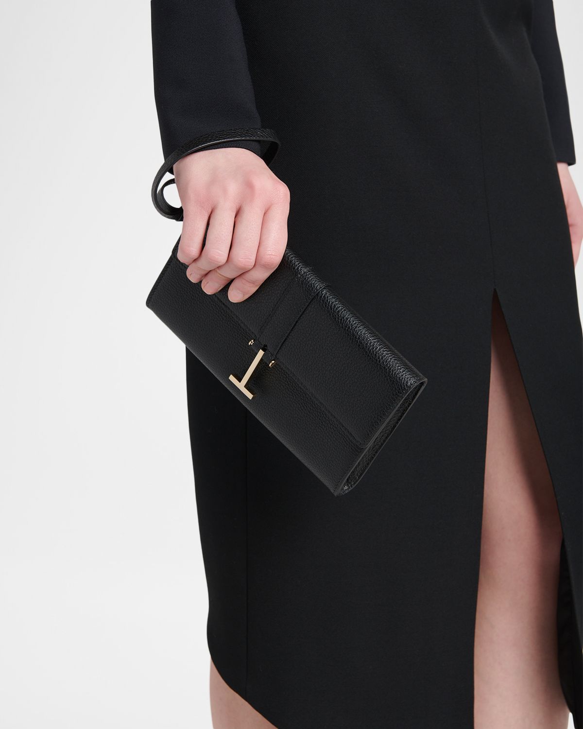 TOM FORD Kara Hanging T Leather Wristlet | Thumbnail 2 TOM FORD Kara Hanging T Leather Wristlet | Thumbnail 2