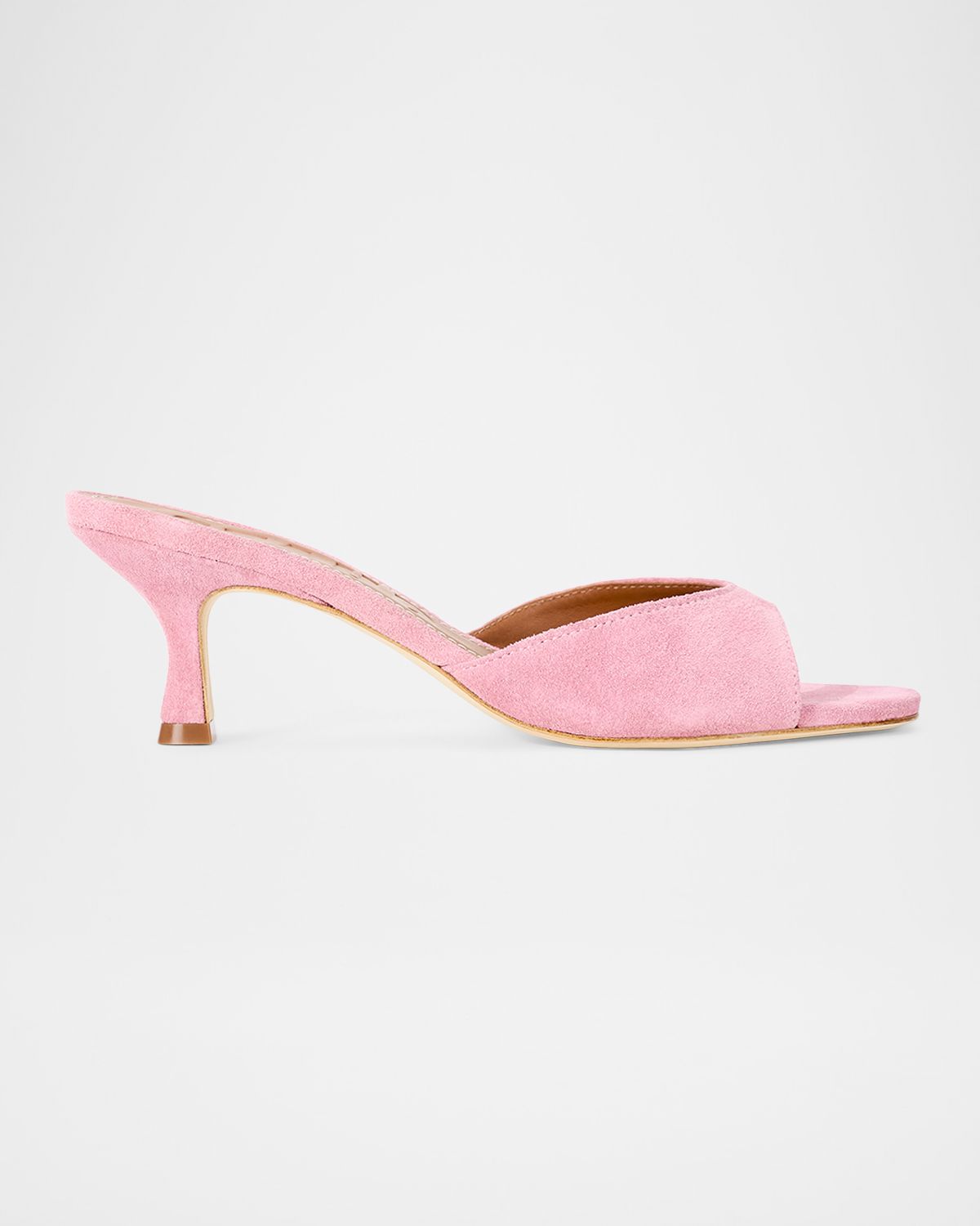 STAUD 55mm Brigitte Suede Kitten-Heel Mules