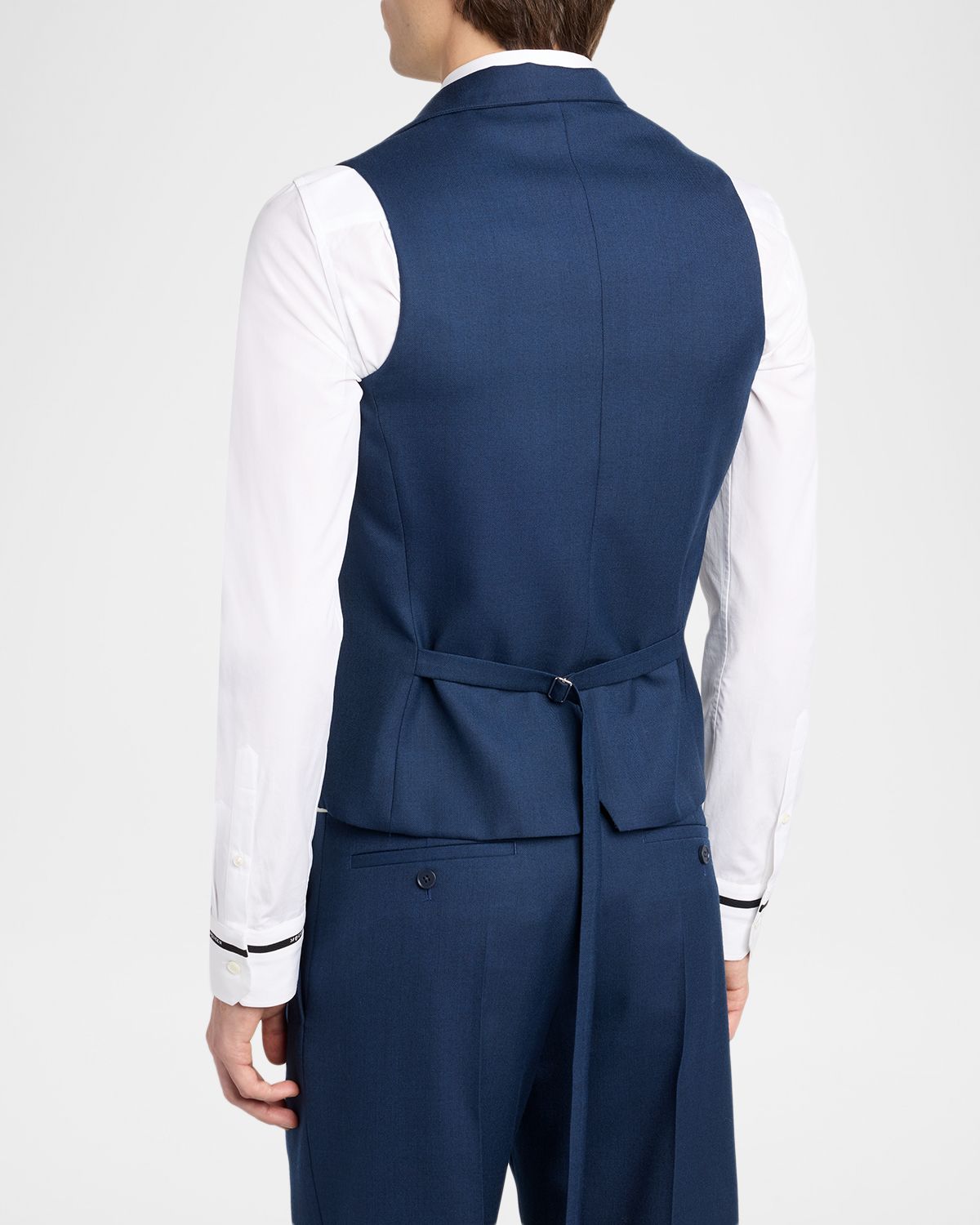 McQueen Men 's Wool Peak Lapel Double-Breasted Waistcoat | Thumbnail 3 McQueen Men 's Wool Peak Lapel Double-Breasted Waistcoat | Thumbnail 3