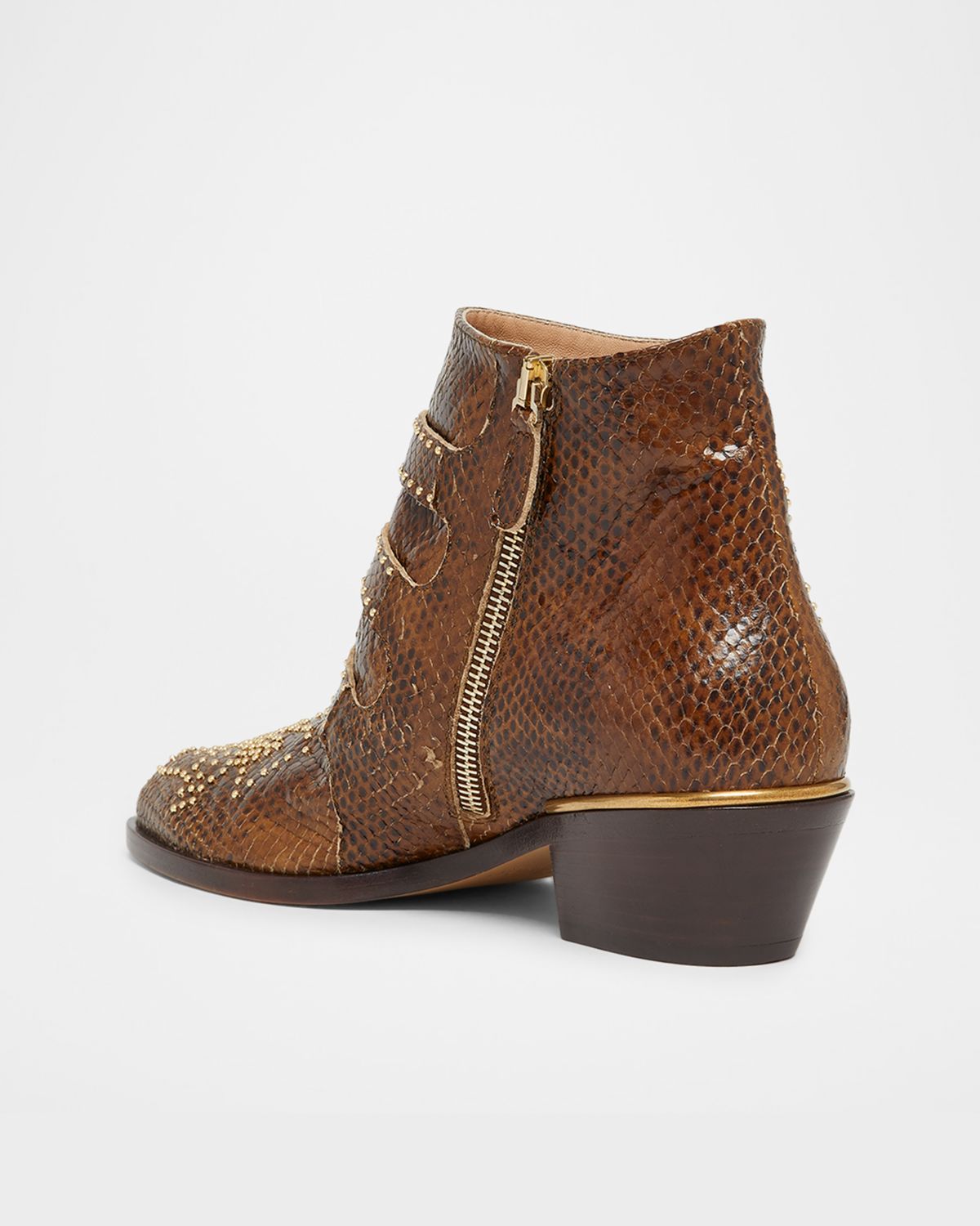 Chloe Susanna Studded Python-Effect Leather Ankle Boots | Thumbnail 4 Chloe Susanna Studded Python-Effect Leather Ankle Boots | Thumbnail 4