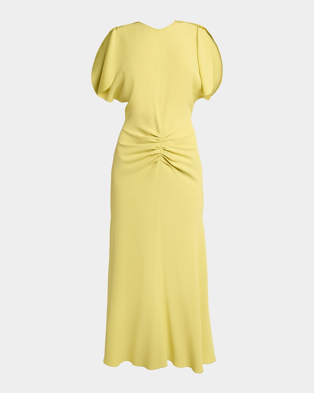 Victoria Beckham Bela Gathered Crepe Back Satin Midi Dress | Thumbnail 6 Victoria Beckham Bela Gathered Crepe Back Satin Midi Dress | Thumbnail 6