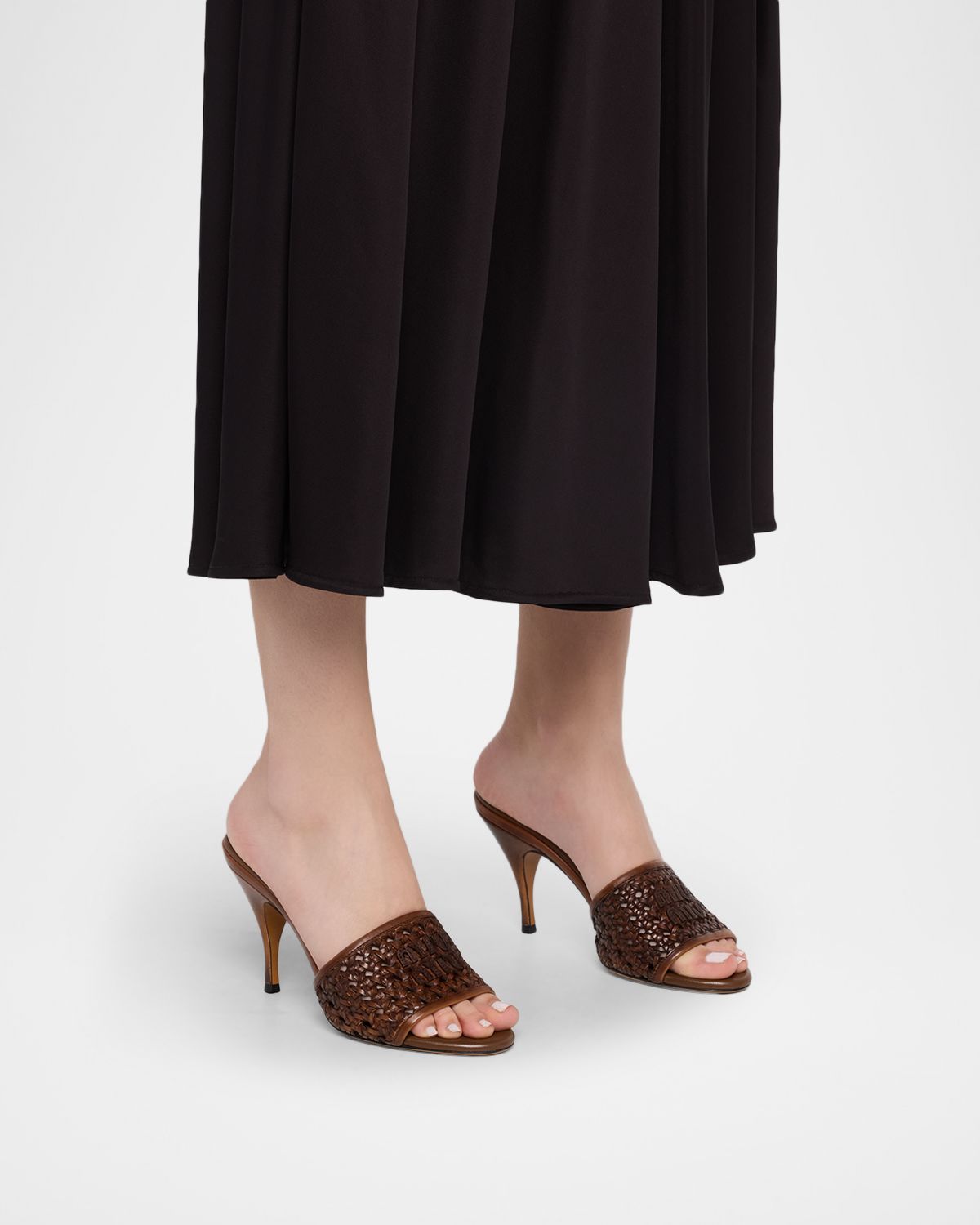 Miu Miu Woven Leather Stiletto Sandals | Thumbnail 5 Miu Miu Woven Leather Stiletto Sandals | Thumbnail 5