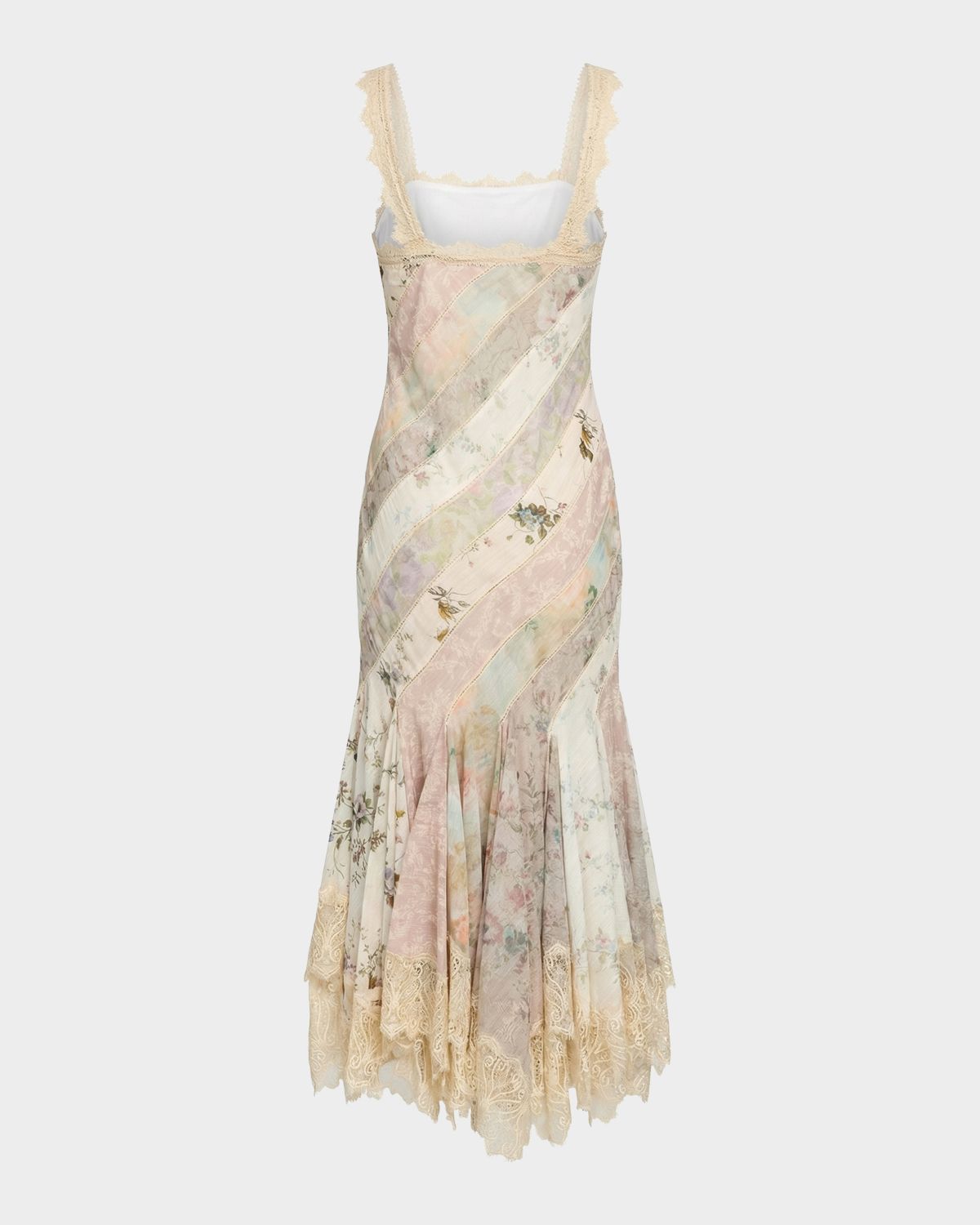 Mac Duggal Floral Patchwork Chiffon Handkerchief-Hem Cocktail Dress | Thumbnail 6 Mac Duggal Floral Patchwork Chiffon Handkerchief-Hem Cocktail Dress | Thumbnail 6