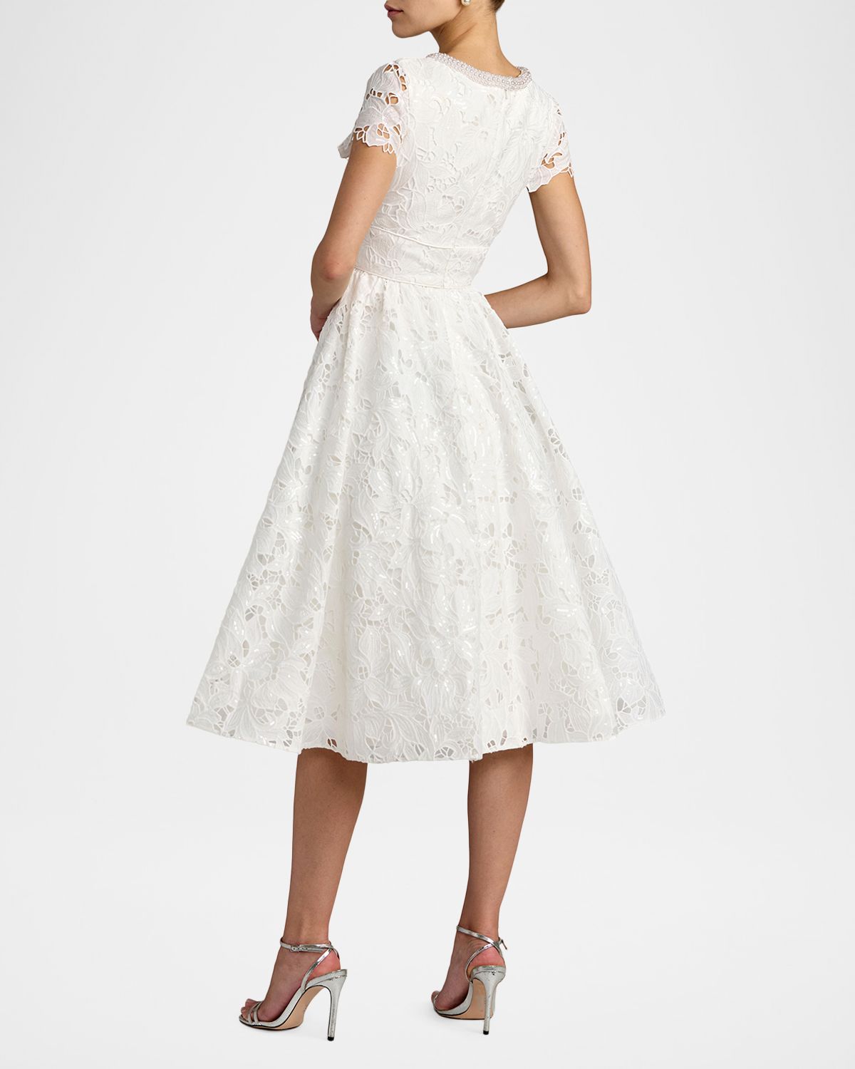Mac Duggal Lace-Embellished Midi Dress