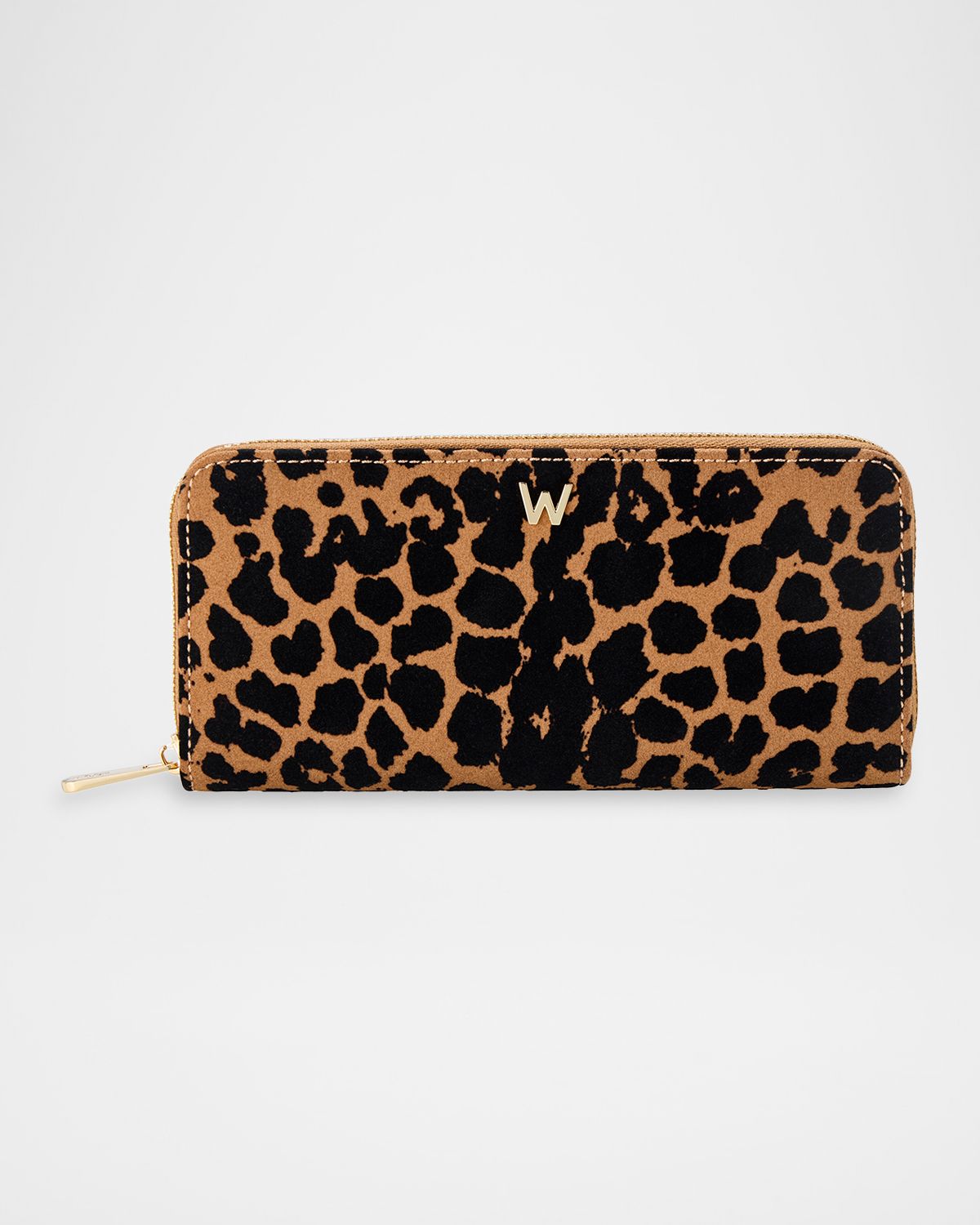 WOLF Savanna Leopard Print Long Zip Wallet