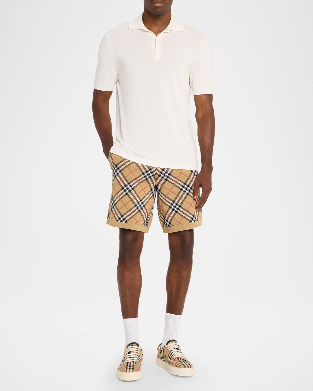 Burberry Men 's Gawain Check Cotton-Blend Shorts | Thumbnail 5