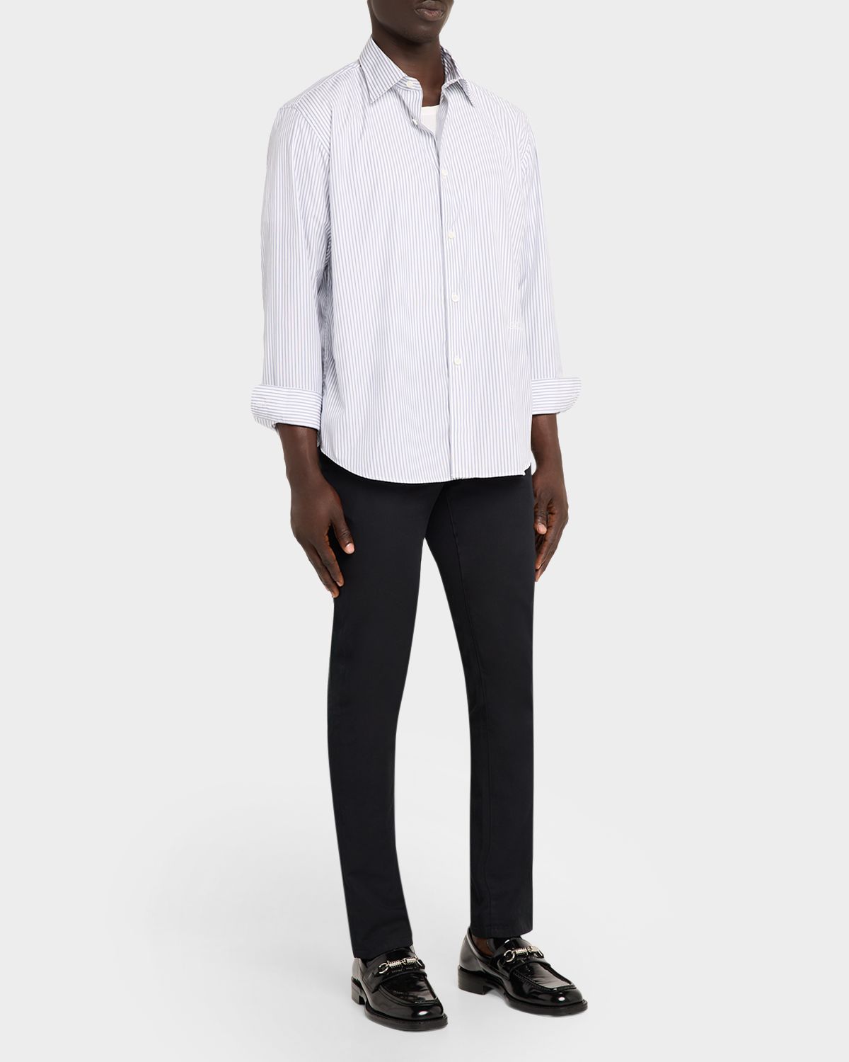 Burberry Men 's Relaxed Cotton Stripe Sport Shirt | Thumbnail 5 Burberry Men 's Relaxed Cotton Stripe Sport Shirt | Thumbnail 5