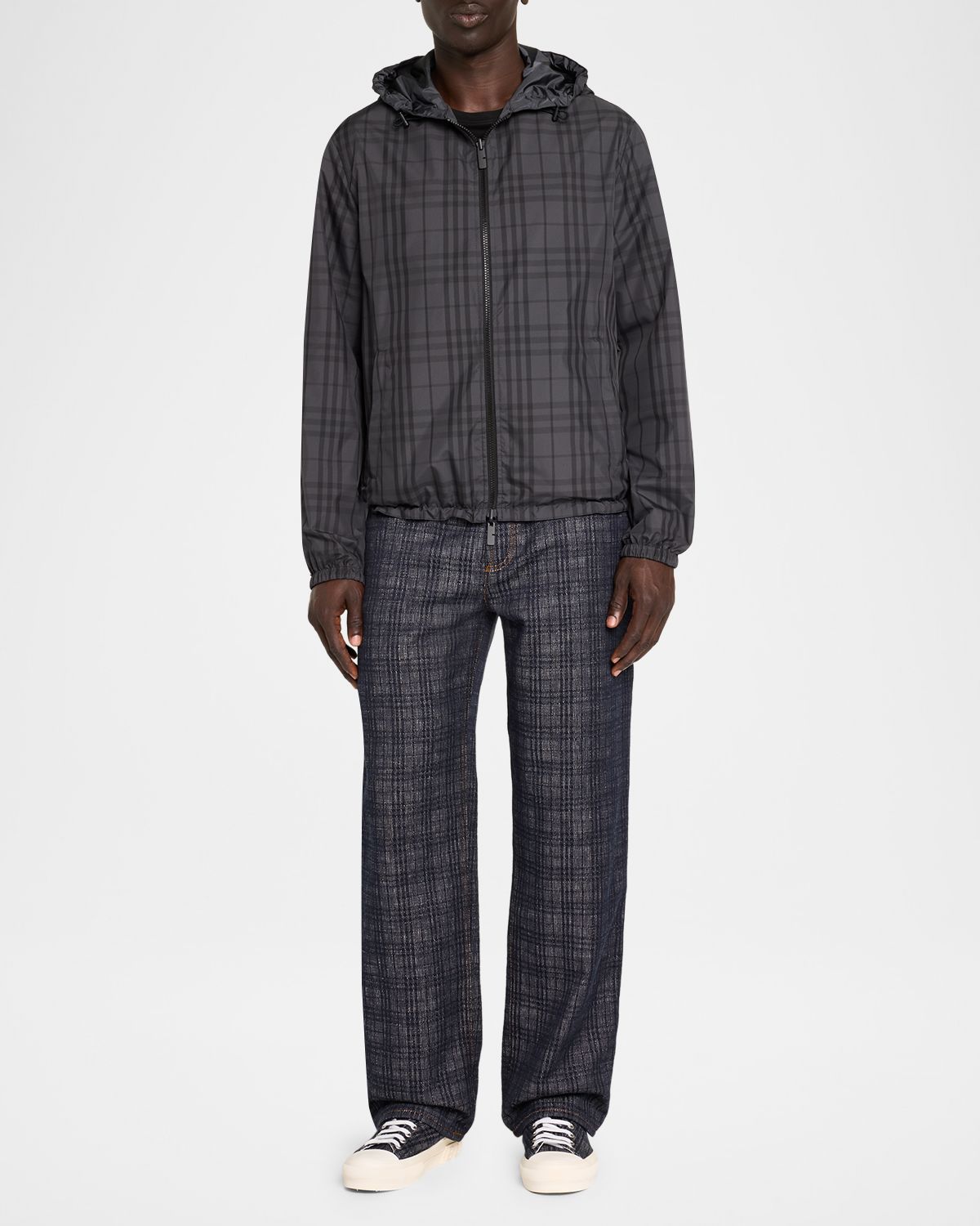 Burberry Men 's Reversible Check Newport Hooded Jacket | Thumbnail 5 Burberry Men 's Reversible Check Newport Hooded Jacket | Thumbnail 5