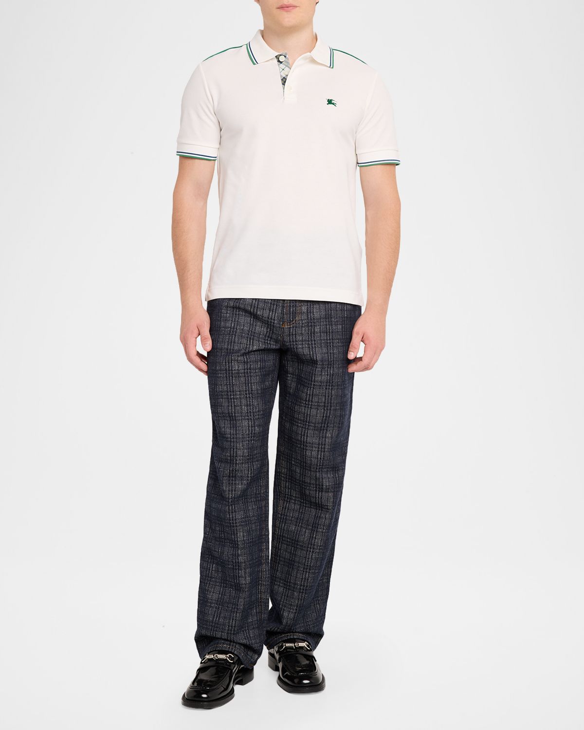 Burberry Men 's Evan EKD Check-Placket Tennis Polo Shirt | Thumbnail 5