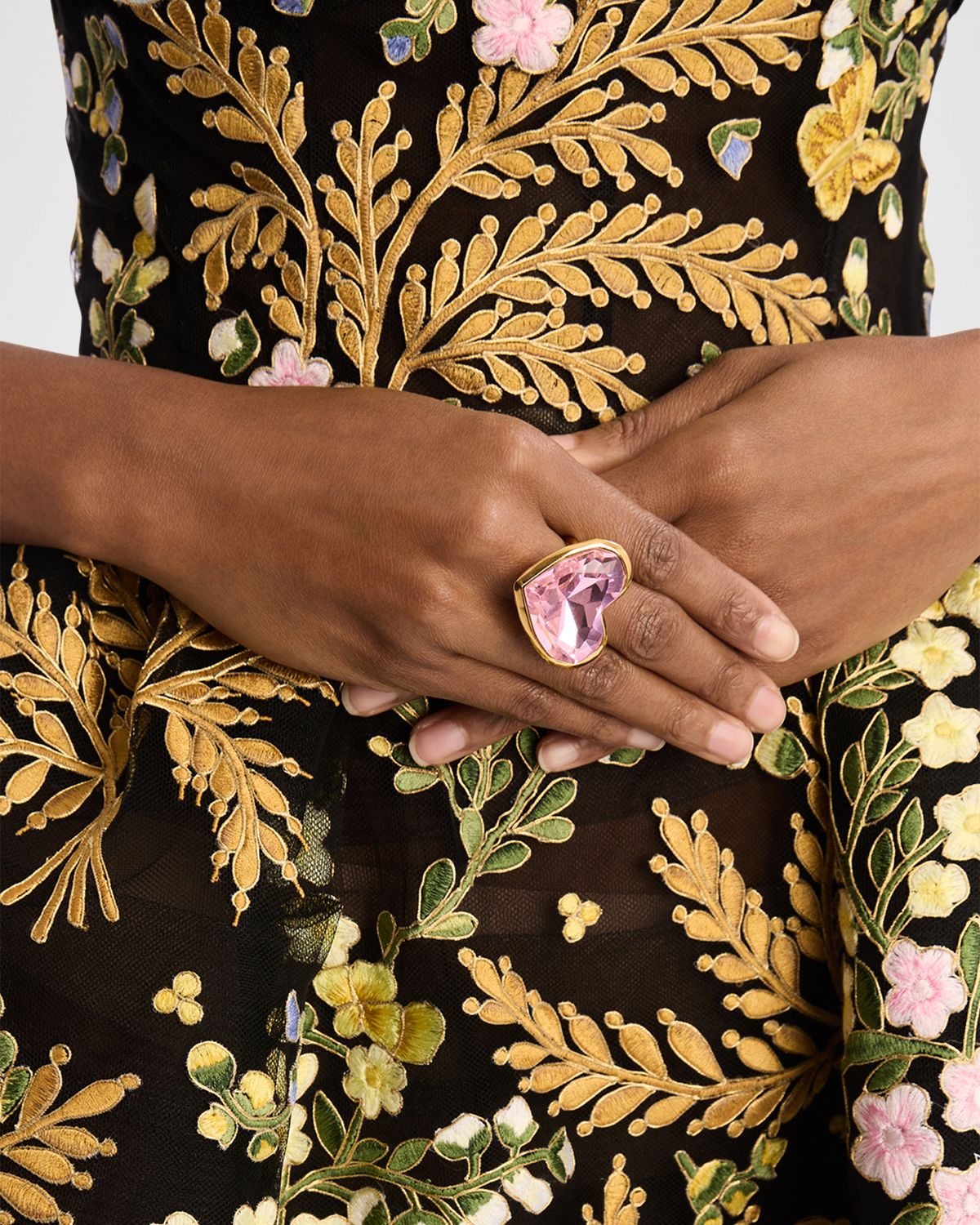 Oscar de la Renta Crystal Heart Ring
