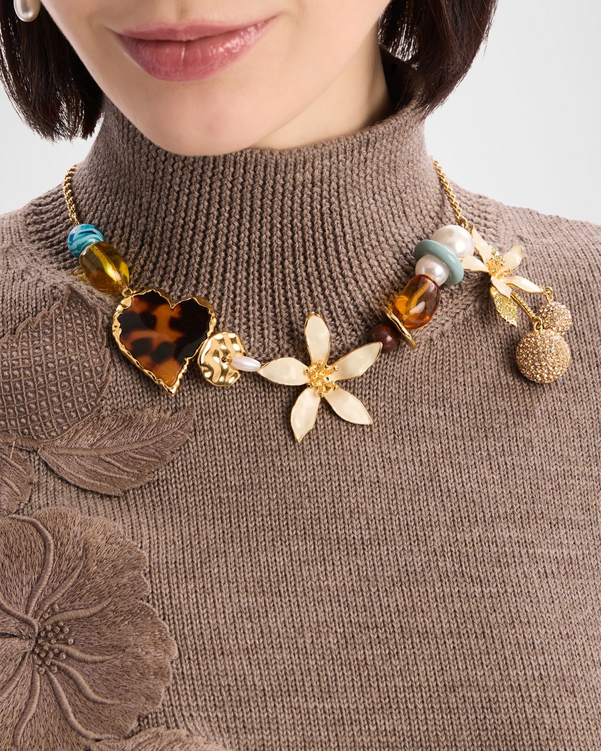 Oscar de la Renta Orange Blossom Charm Necklace