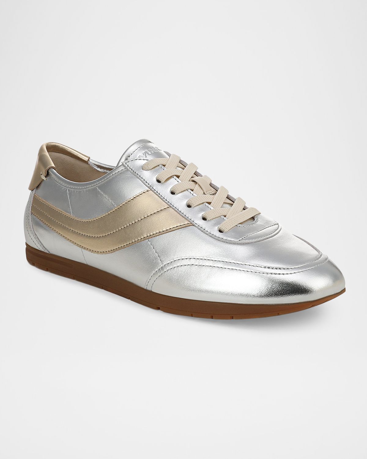 Vince LA Runner Metallic Leather Low-Top Sneakers | Thumbnail 2 Vince LA Runner Metallic Leather Low-Top Sneakers | Thumbnail 2