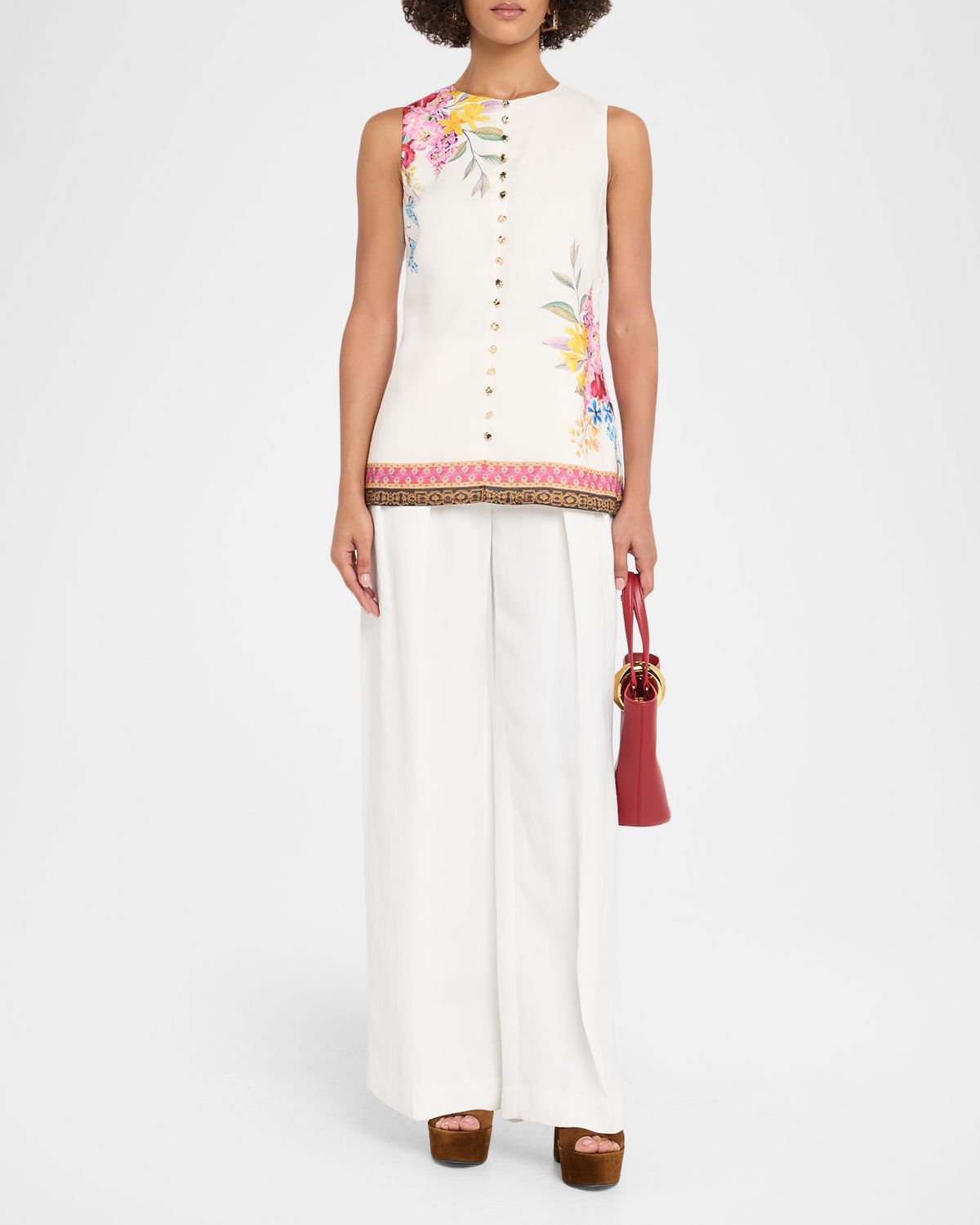 Elie Tahari Annalise Sleeveless Floral-Print Shirt | Thumbnail 5 Elie Tahari Annalise Sleeveless Floral-Print Shirt | Thumbnail 5