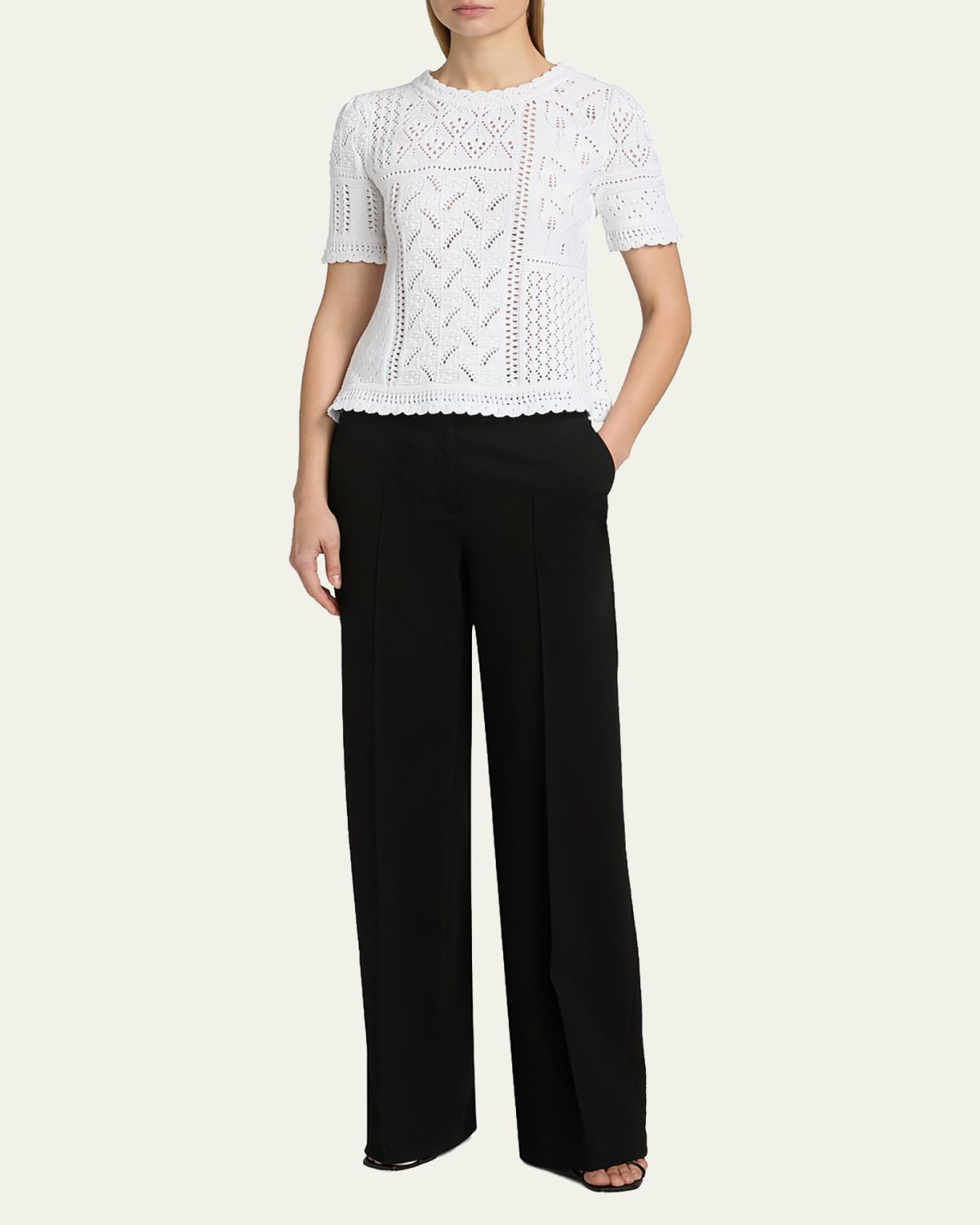 Elie Tahari Lily Pointelle Cotton Knit Sweater | Thumbnail 7 Elie Tahari Lily Pointelle Cotton Knit Sweater | Thumbnail 7