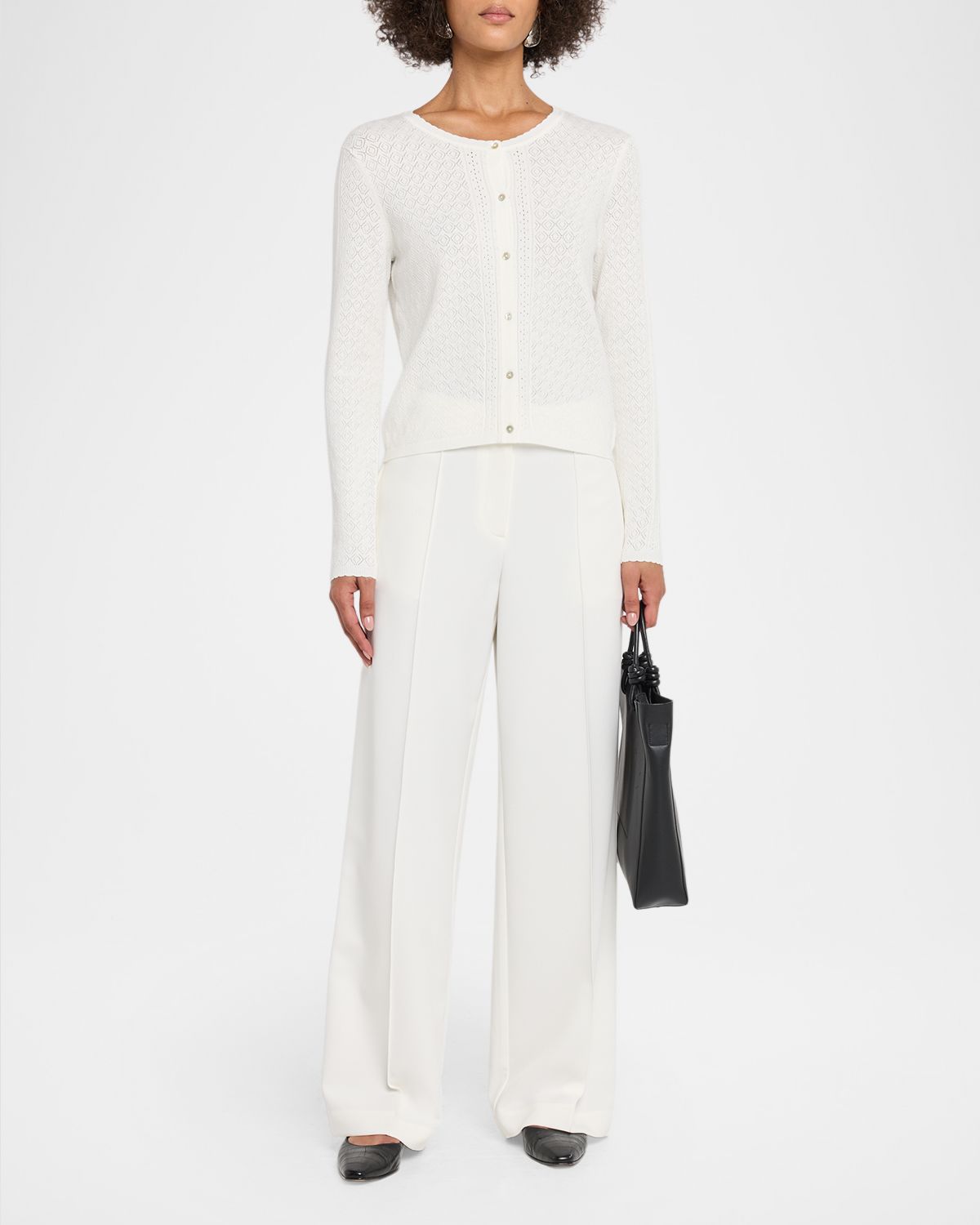 Elie Tahari The Steele Pointelle-Knit Cardigan | Thumbnail 5 Elie Tahari The Steele Pointelle-Knit Cardigan | Thumbnail 5