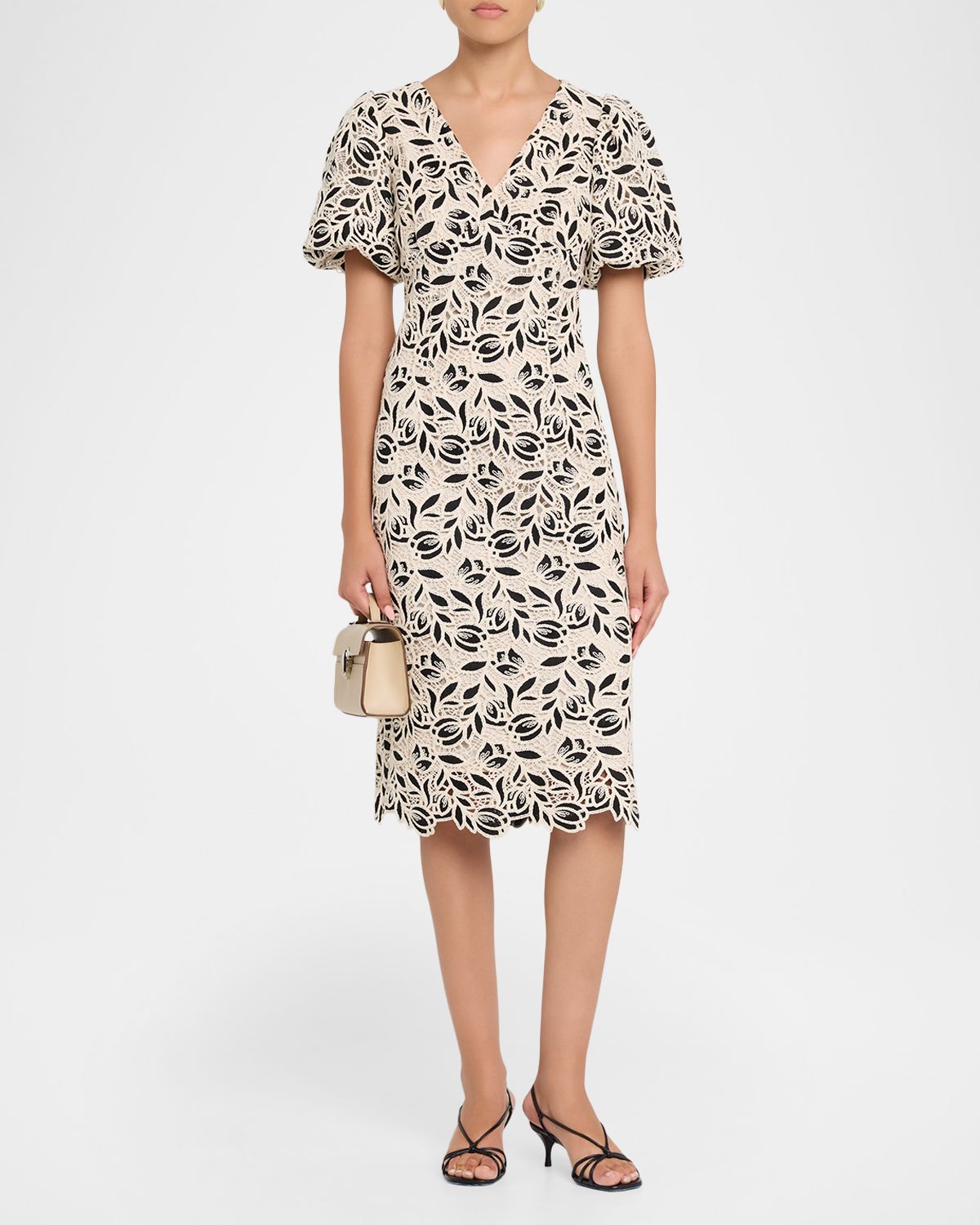 Elie Tahari The Presley Floral Lace Midi Dress | Thumbnail 5 Elie Tahari The Presley Floral Lace Midi Dress | Thumbnail 5