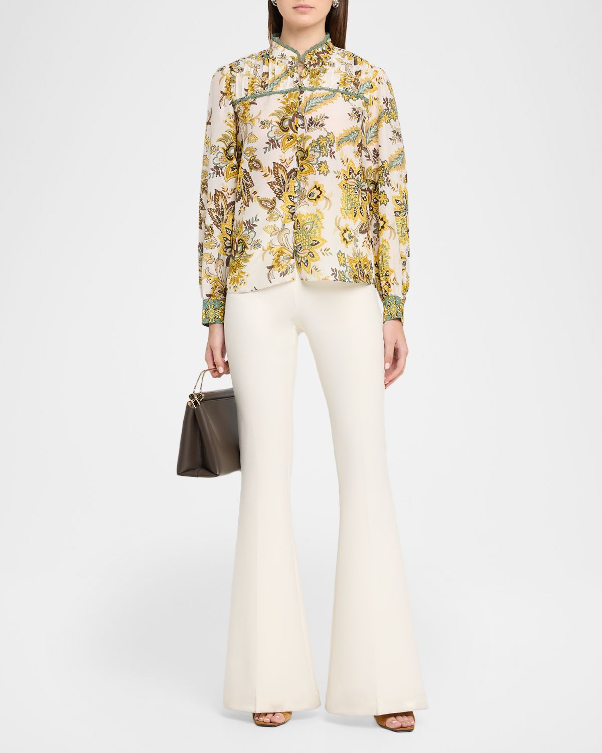 Elie Tahari The Athena Lace-Trim Floral Pintuck Blouse | Thumbnail 5 Elie Tahari The Athena Lace-Trim Floral Pintuck Blouse | Thumbnail 5