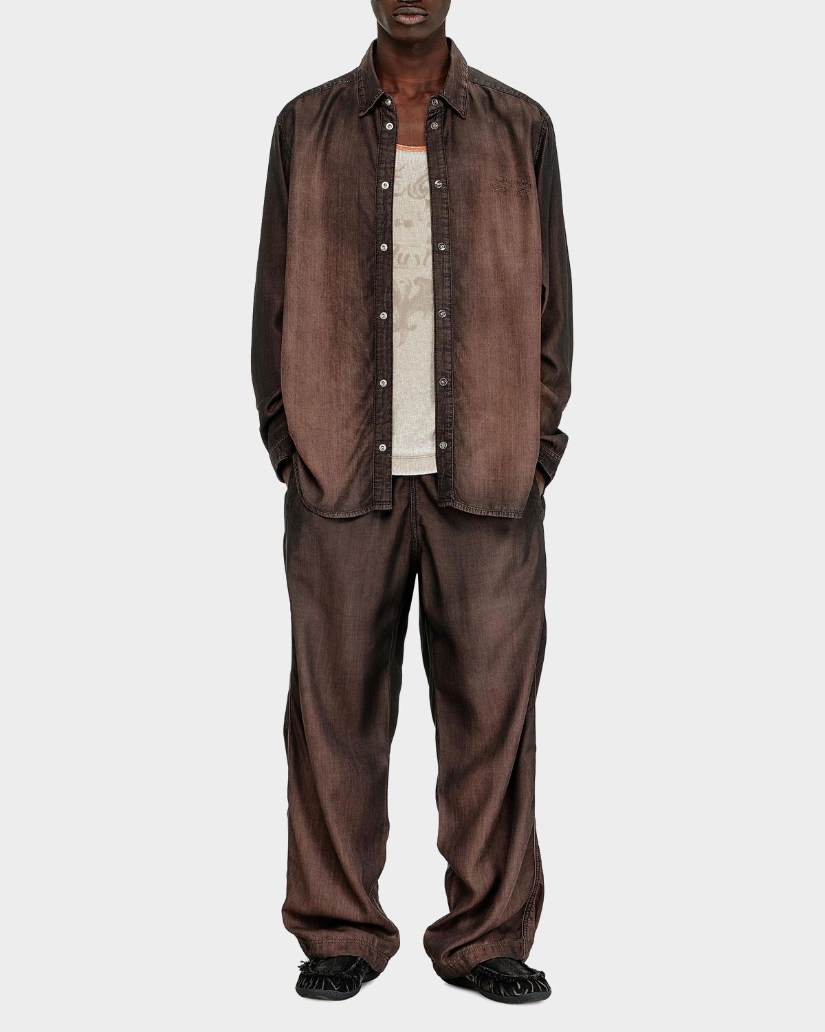 Diesel Men 's Spread Collar Ombré Shirt | Thumbnail 2 Diesel Men 's Spread Collar Ombré Shirt | Thumbnail 2
