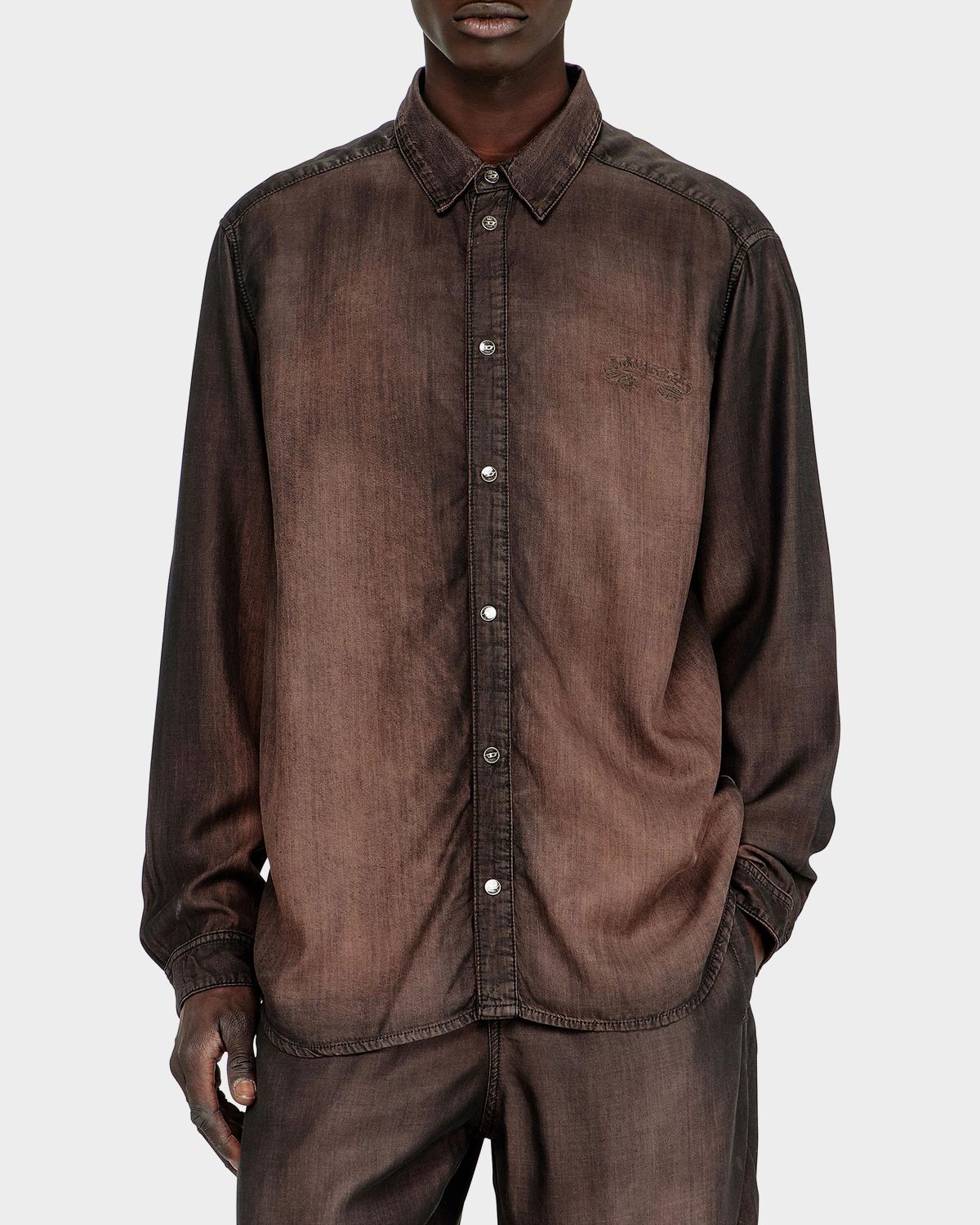 Diesel Men 's Spread Collar Ombré Shirt | Thumbnail 3 Diesel Men 's Spread Collar Ombré Shirt | Thumbnail 3