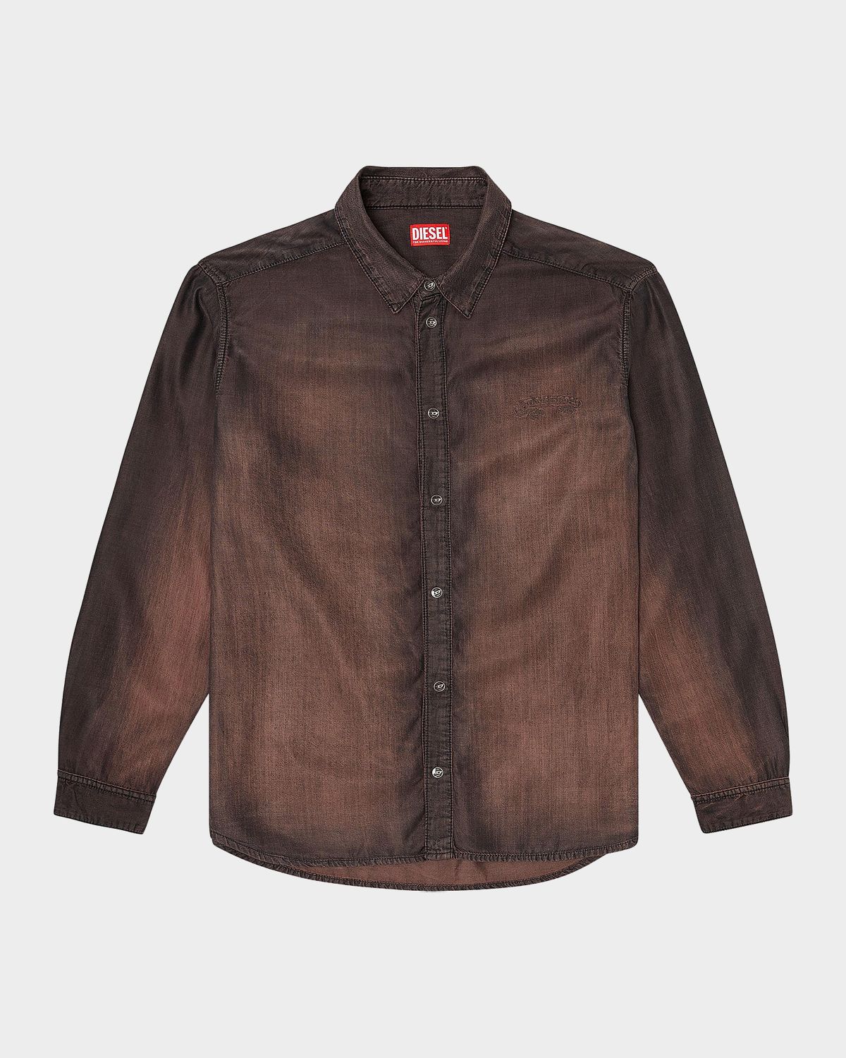 Diesel Men 's Spread Collar Ombré Shirt