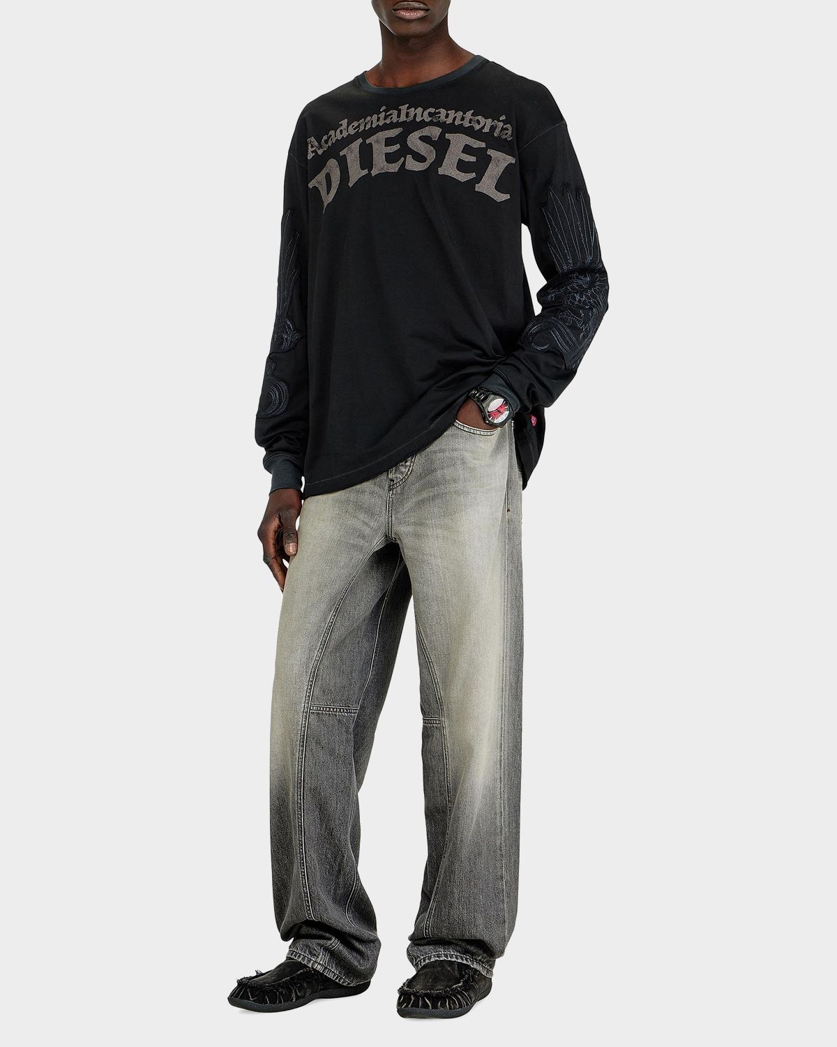 Diesel Men 's Logo Graphic Cotton T-Shirt | Thumbnail 2 Diesel Men 's Logo Graphic Cotton T-Shirt | Thumbnail 2