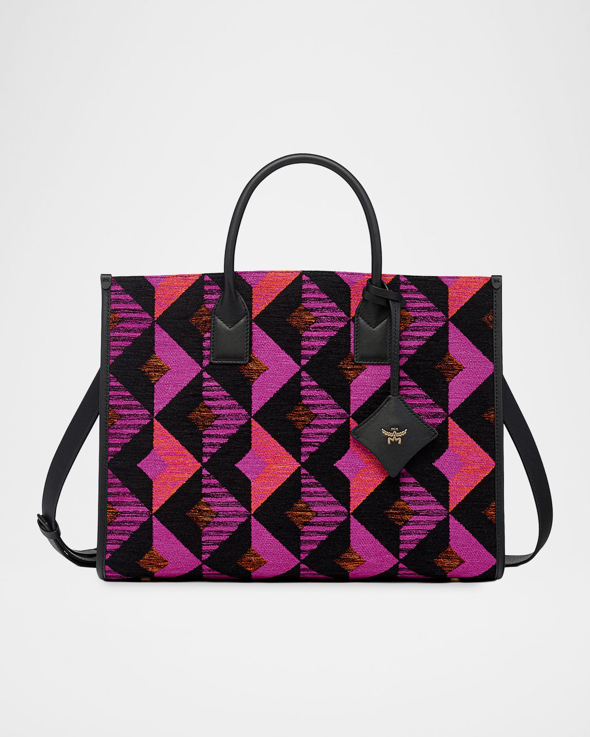 MCM Munchen Tote Bag in Diamond Jacquard