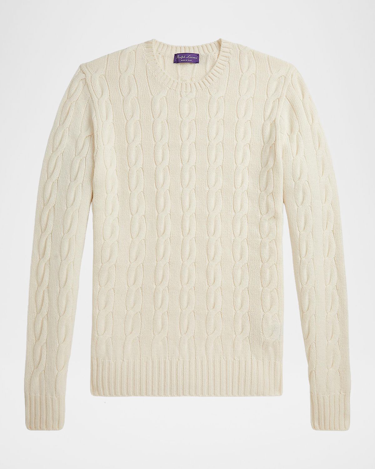 Ralph Lauren Purple Label Men 's Cashmere Cable Crewneck Sweater