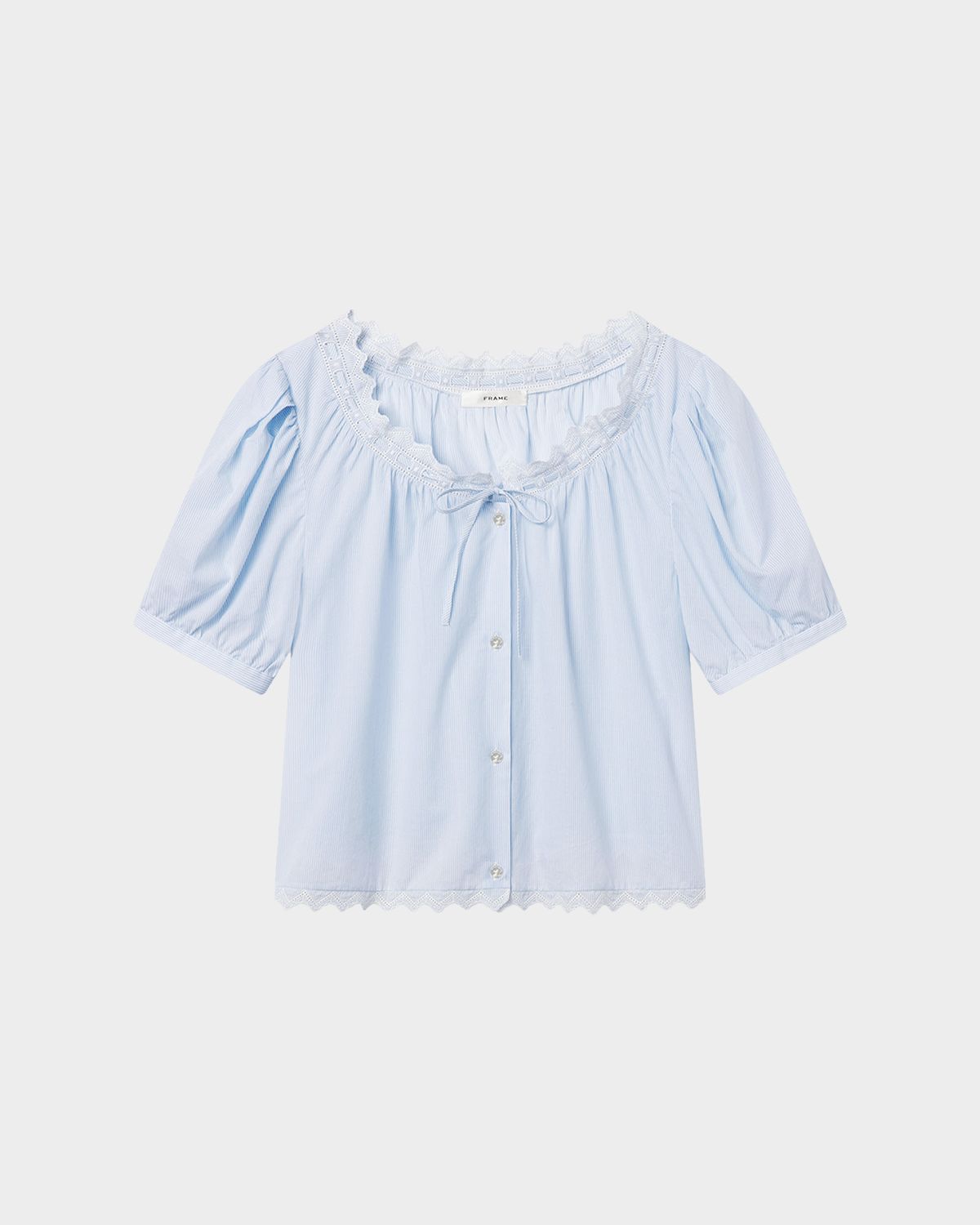 FRAME The Serene Striped Cotton Top | Thumbnail 1 FRAME The Serene Striped Cotton Top | Thumbnail 1