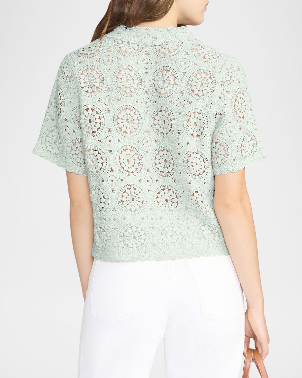 FRAME Crochet Cotton Boxy-Fit Top | Thumbnail 3 FRAME Crochet Cotton Boxy-Fit Top | Thumbnail 3