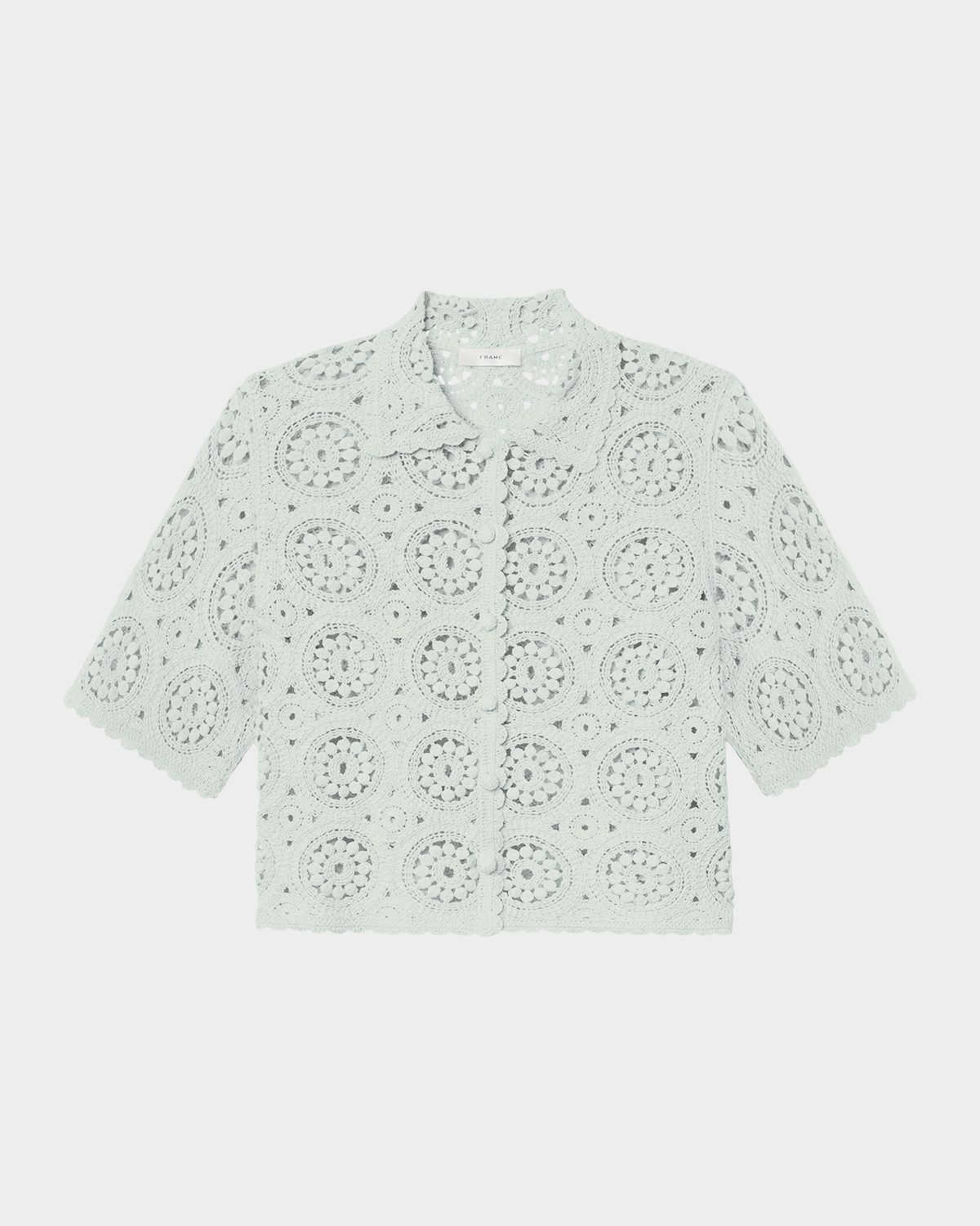 FRAME Crochet Cotton Boxy-Fit Top | Thumbnail 1 FRAME Crochet Cotton Boxy-Fit Top | Thumbnail 1